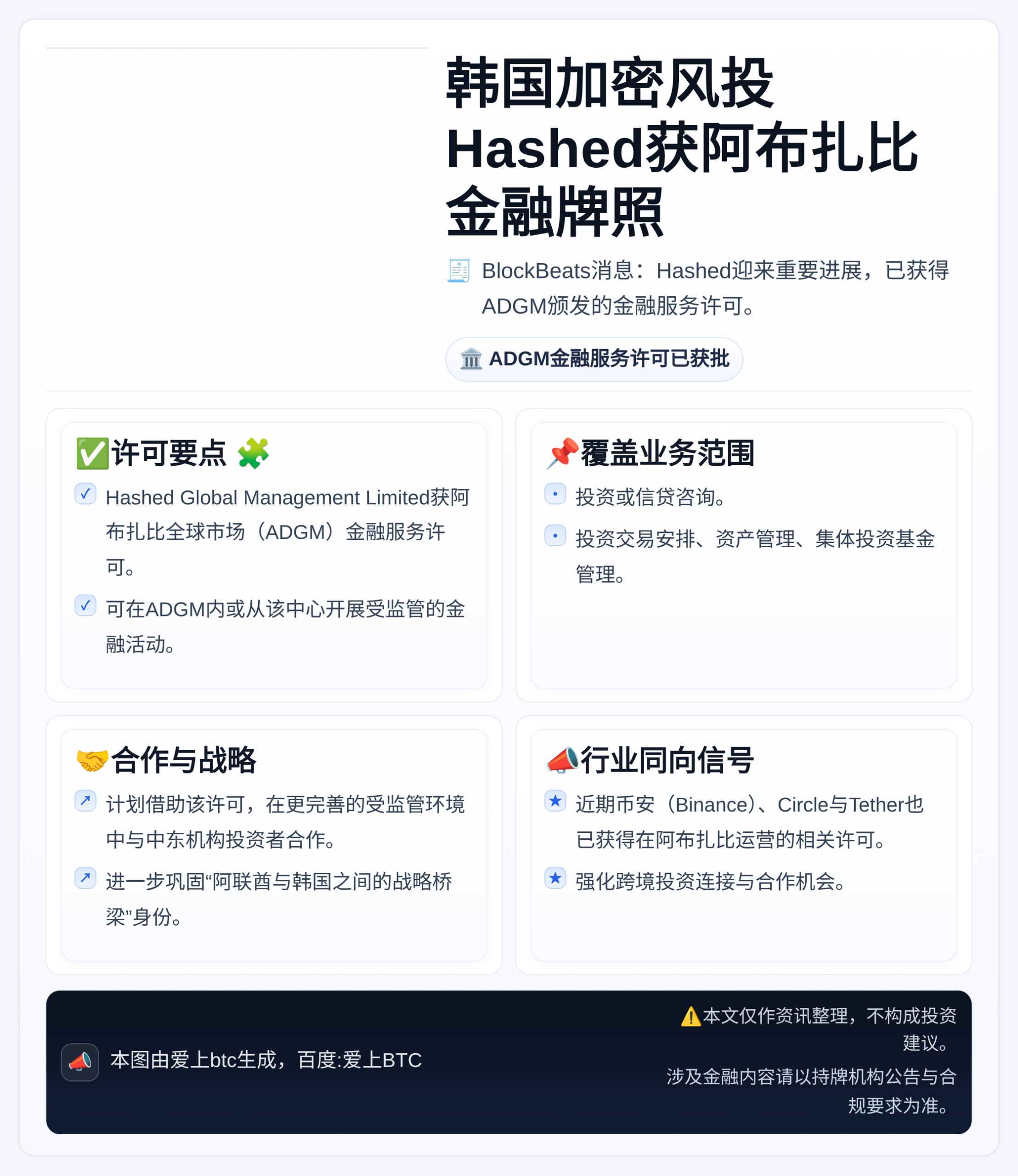 韩国加密风投Hashed获阿布扎比金融牌照