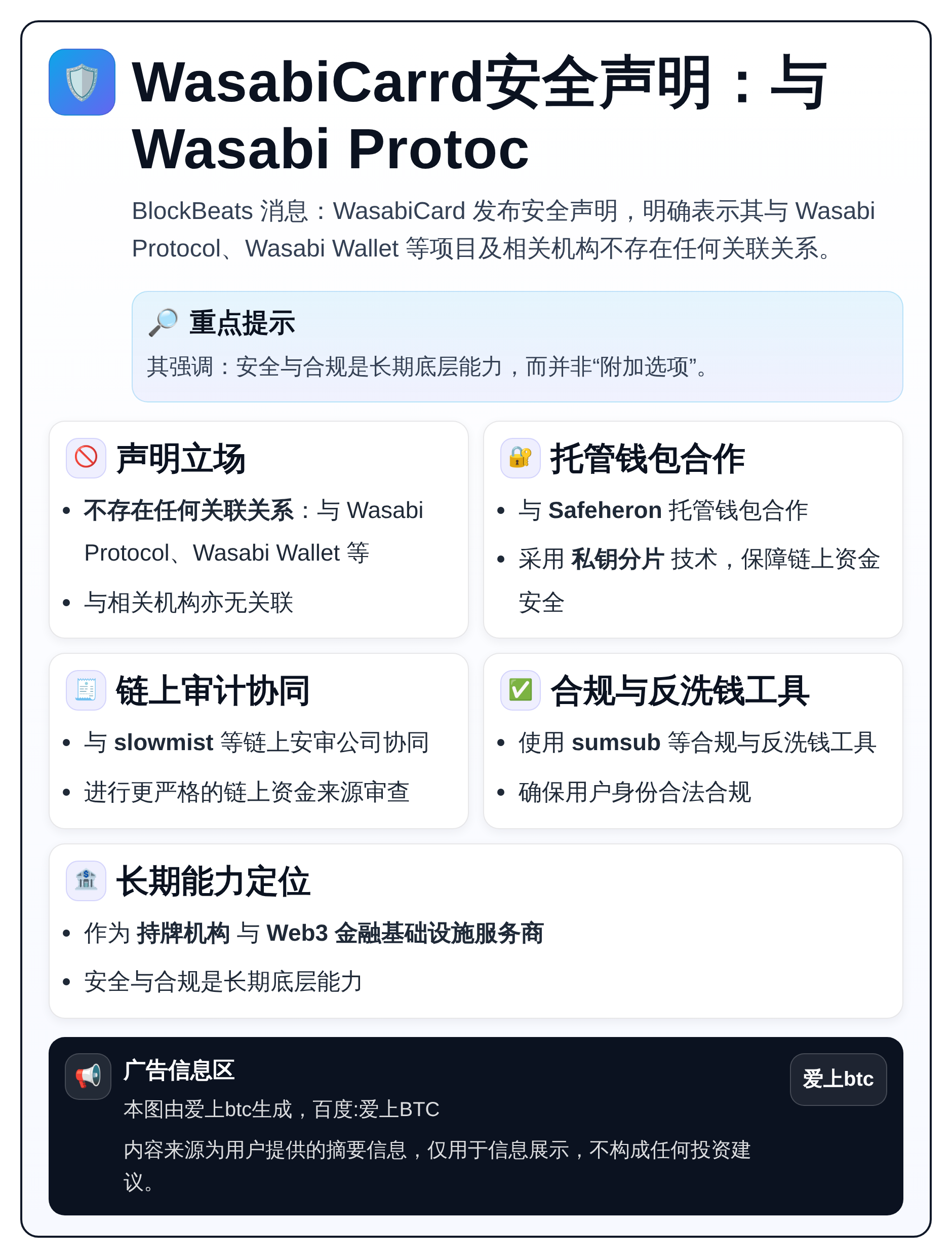 WasabiCarrd安全声明：与Wasabi Protoc