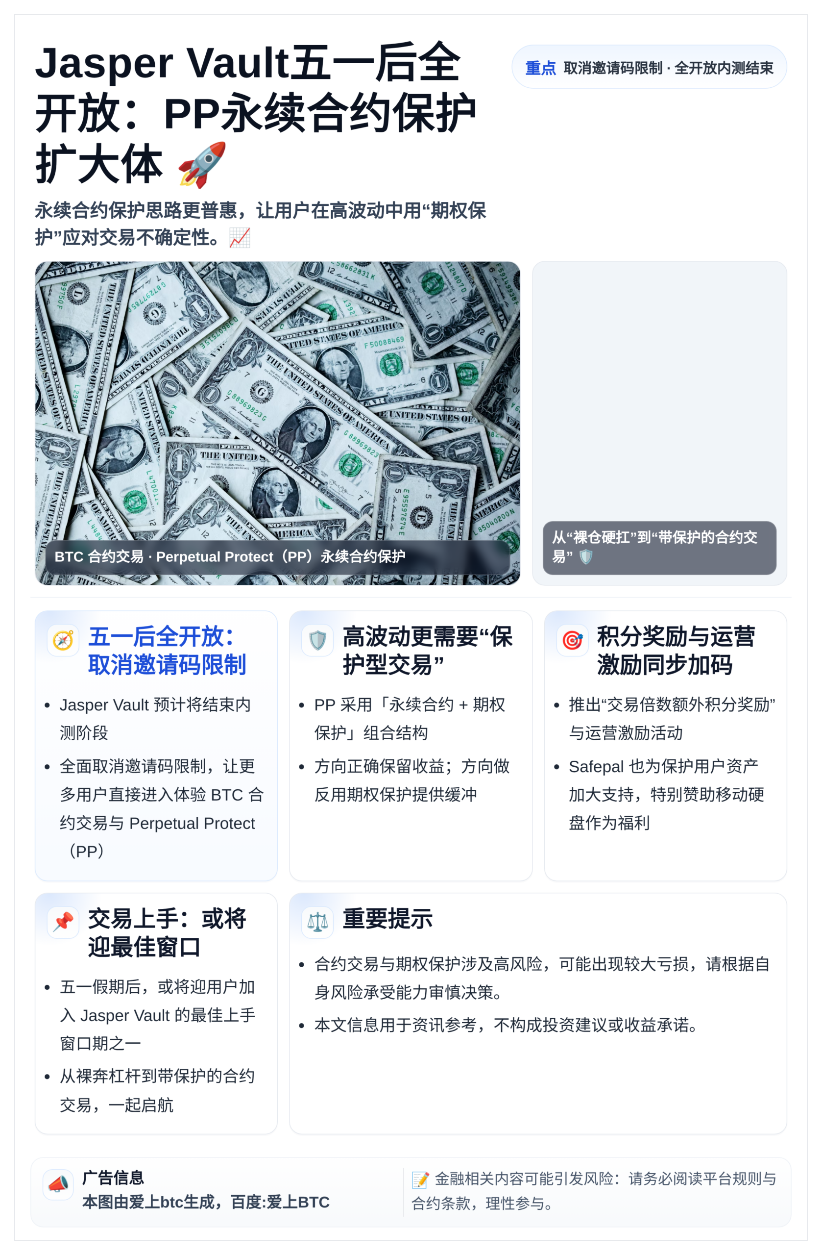 Jasper Vault五一后全开放：PP永续合约保护扩大体