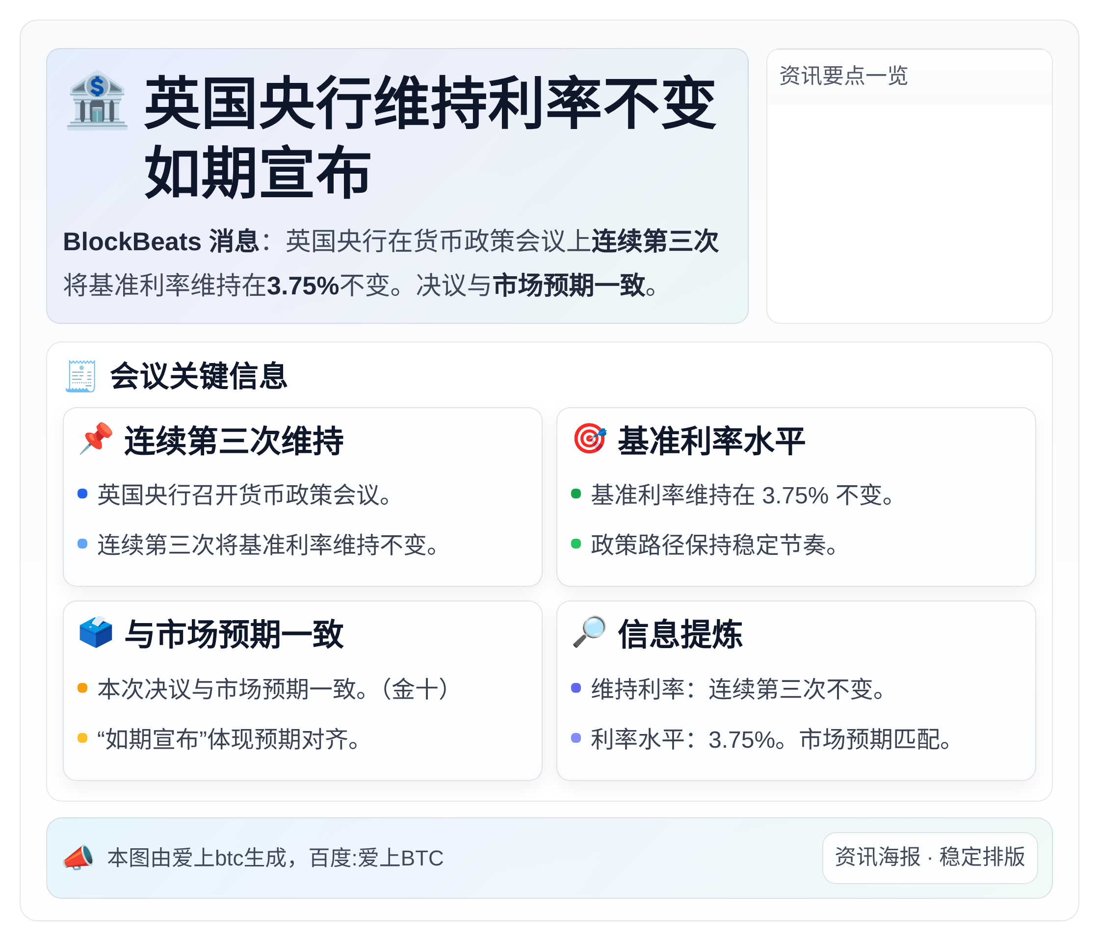 英国央行维持利率不变如期宣布
