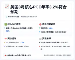 美国3月核心PCE年率3.2%符合预期