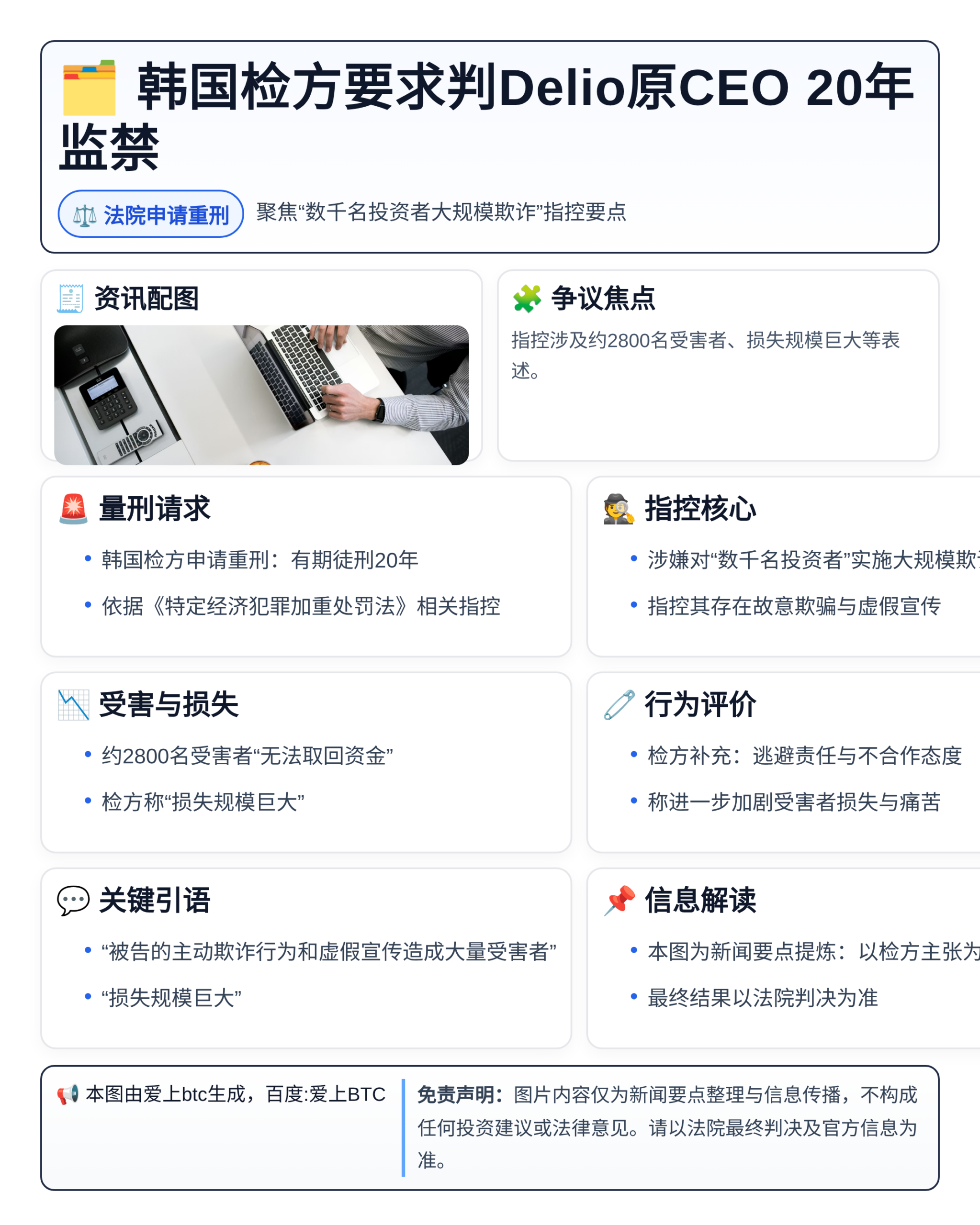 韩国检方要求判Delio原CEO20年监禁