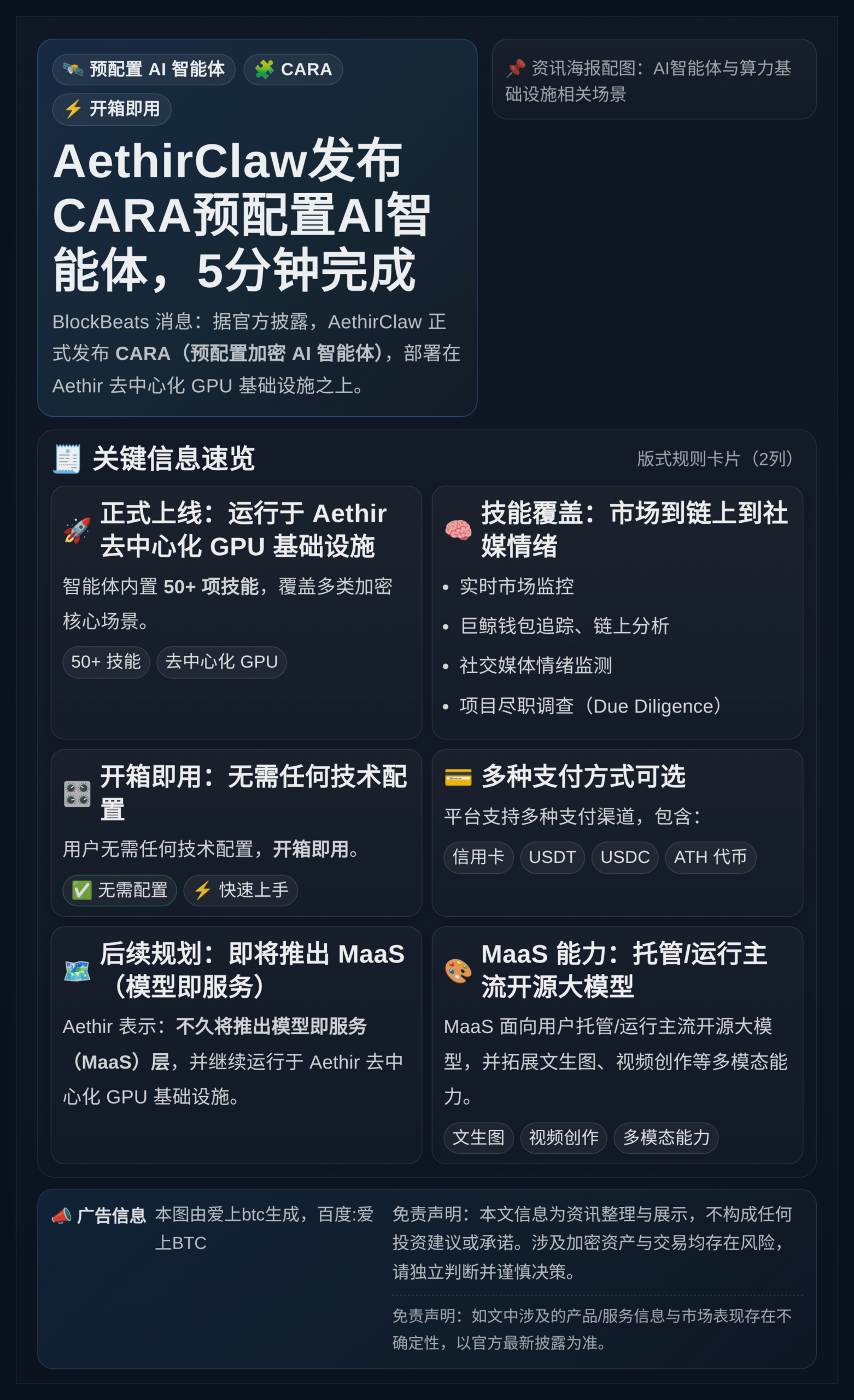 AethirClaw发布CARA预配置AI智能体，5分钟完成