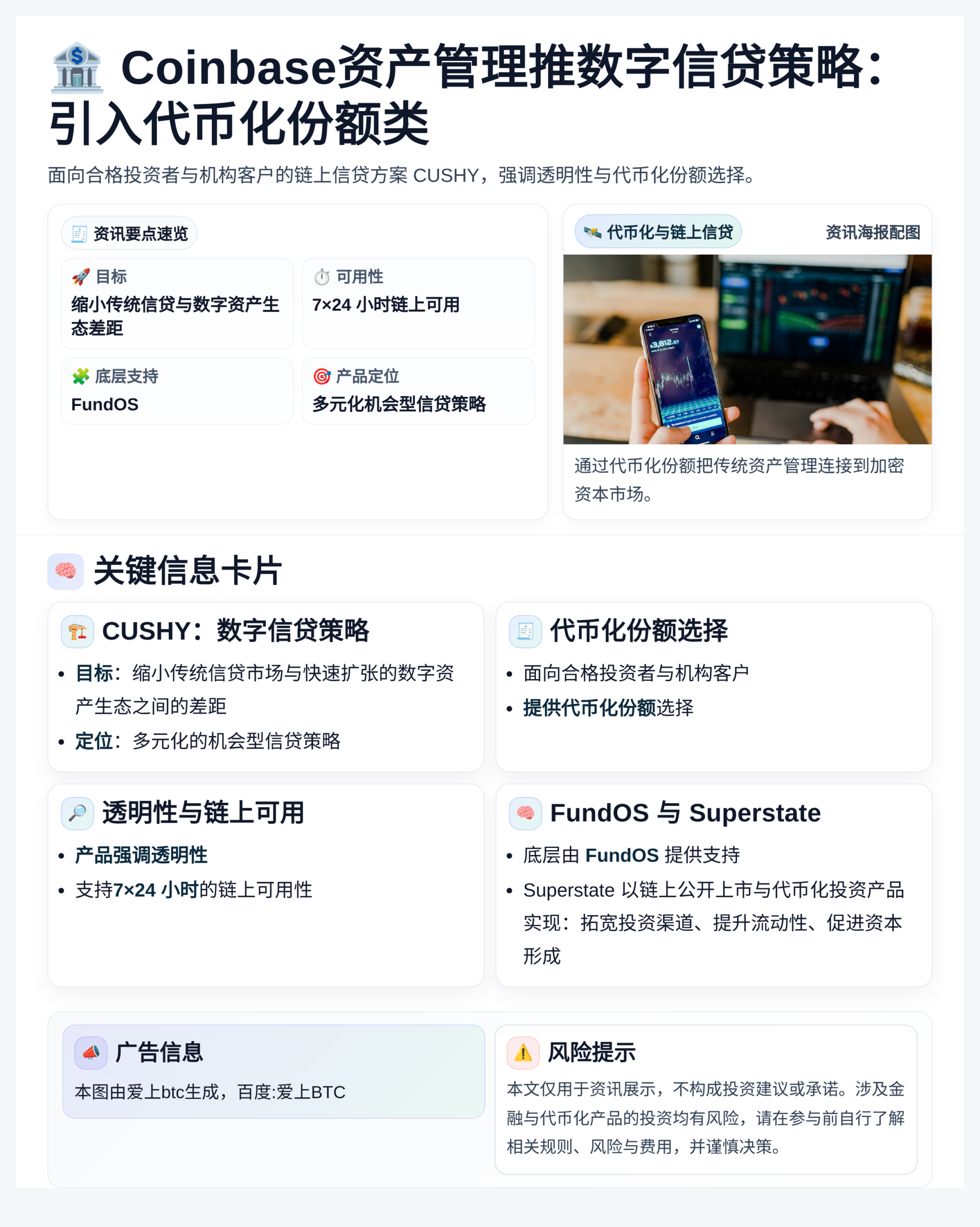 Coinbase资产管理推数字信贷策略：引入代币化份额类