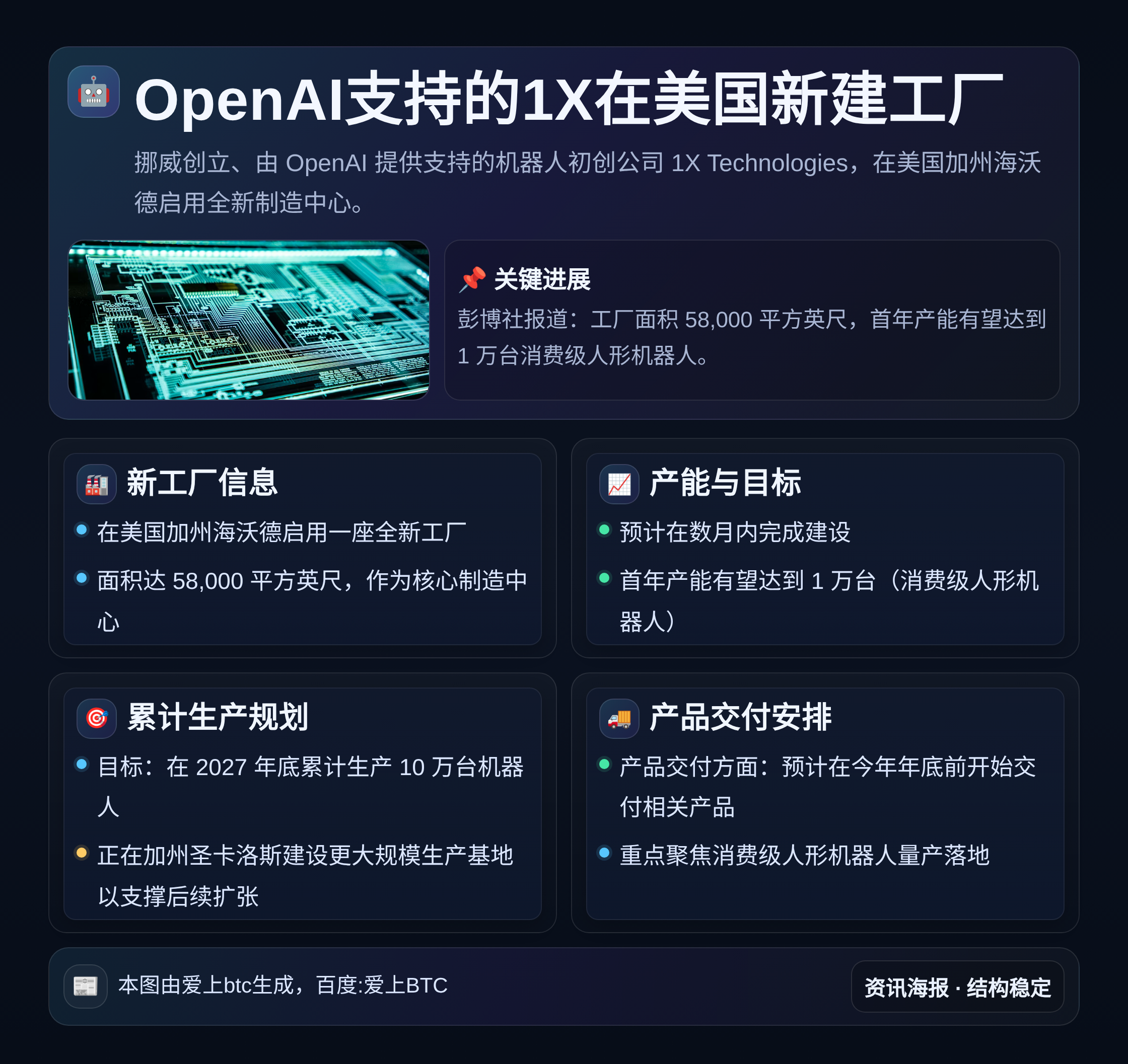 OpenAI支持的1X在美国新建工厂