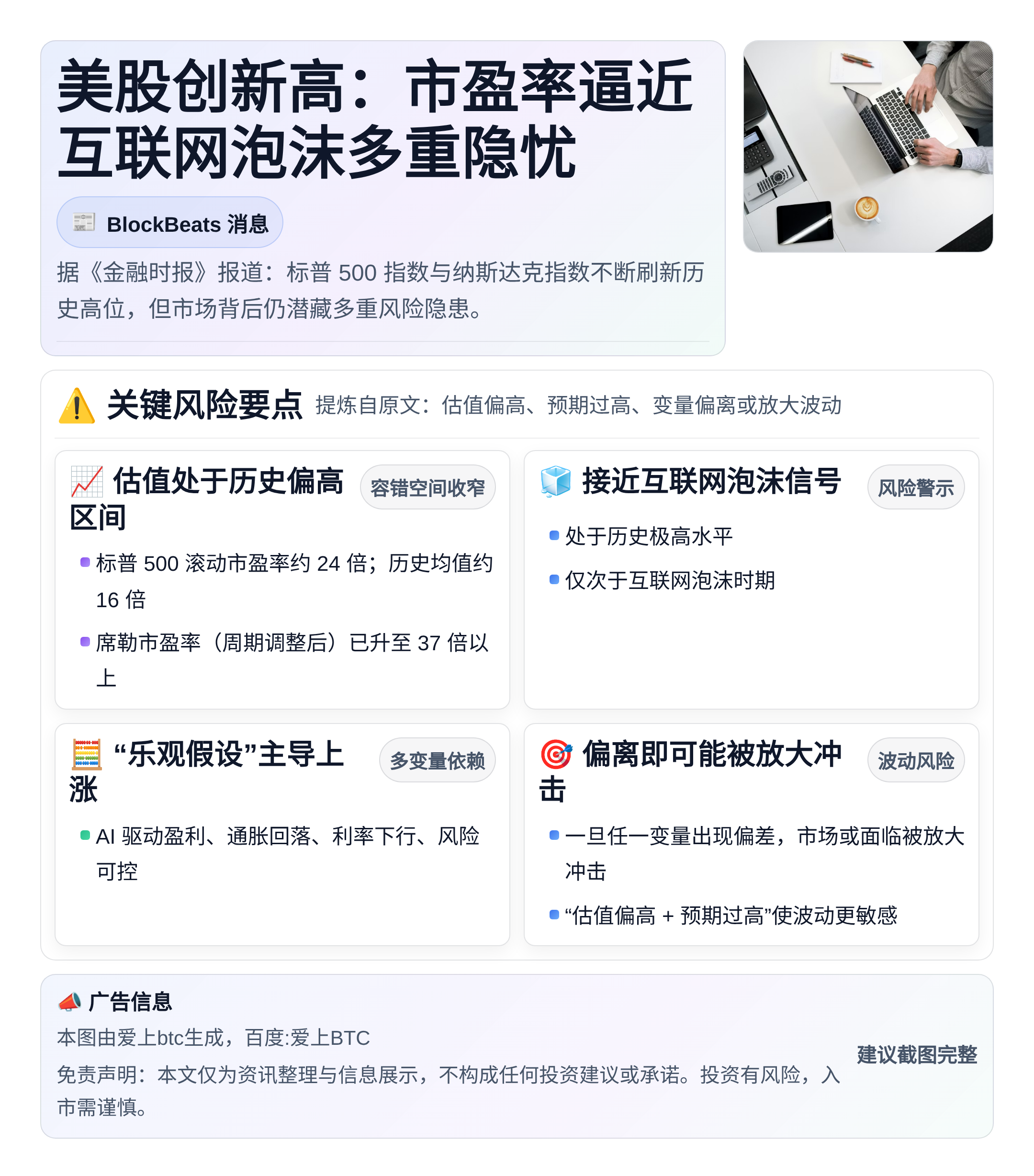 美股创新高：市盈率逼近互联网泡沫多重隐忧