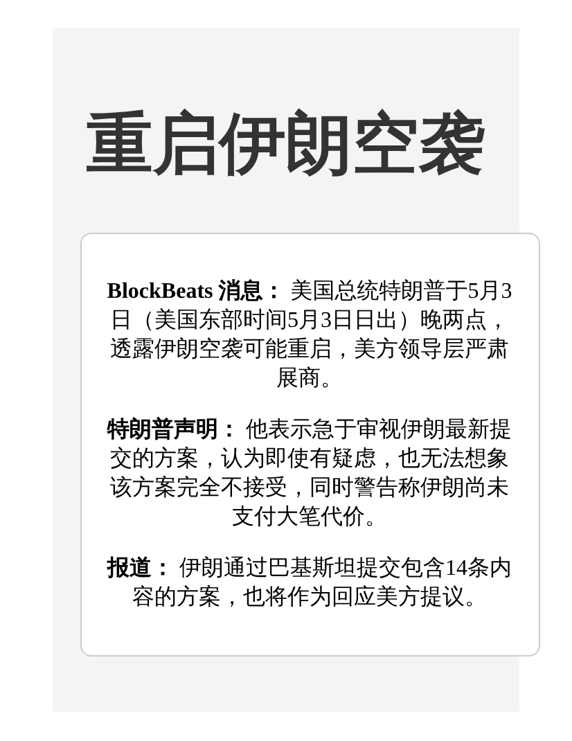 重启伊朗空袭