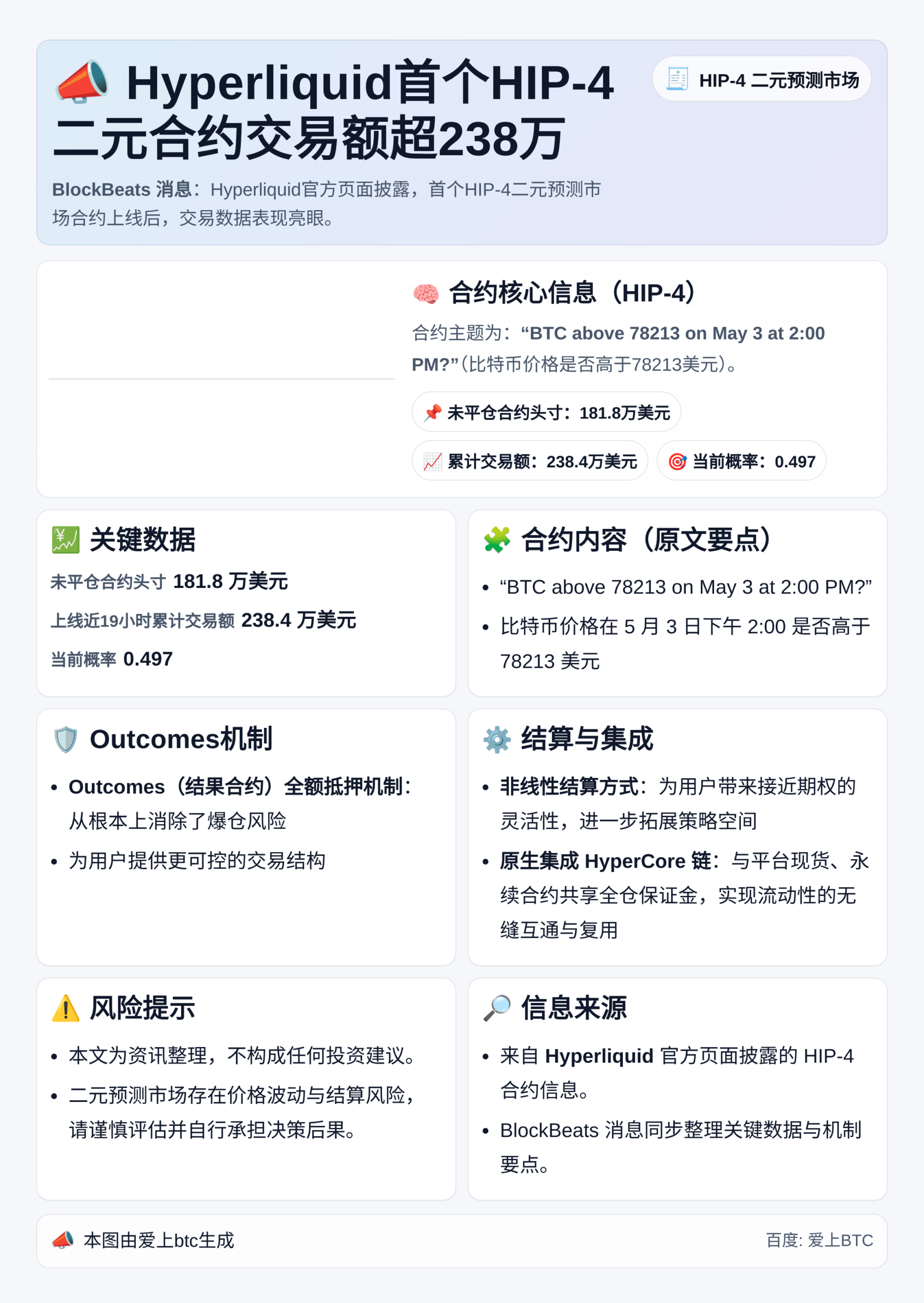Hyperliquid首个HIP-4二元合约交易额超238万
