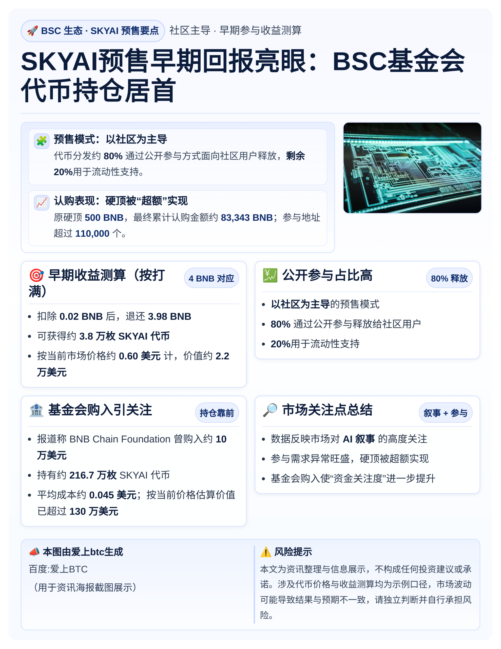 SKYAI预售早期回报亮眼：BSC基金会代币持仓居首