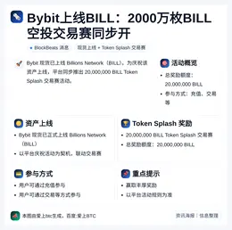 Bybit上线BILL：2000万枚BILL空投交易赛同步开