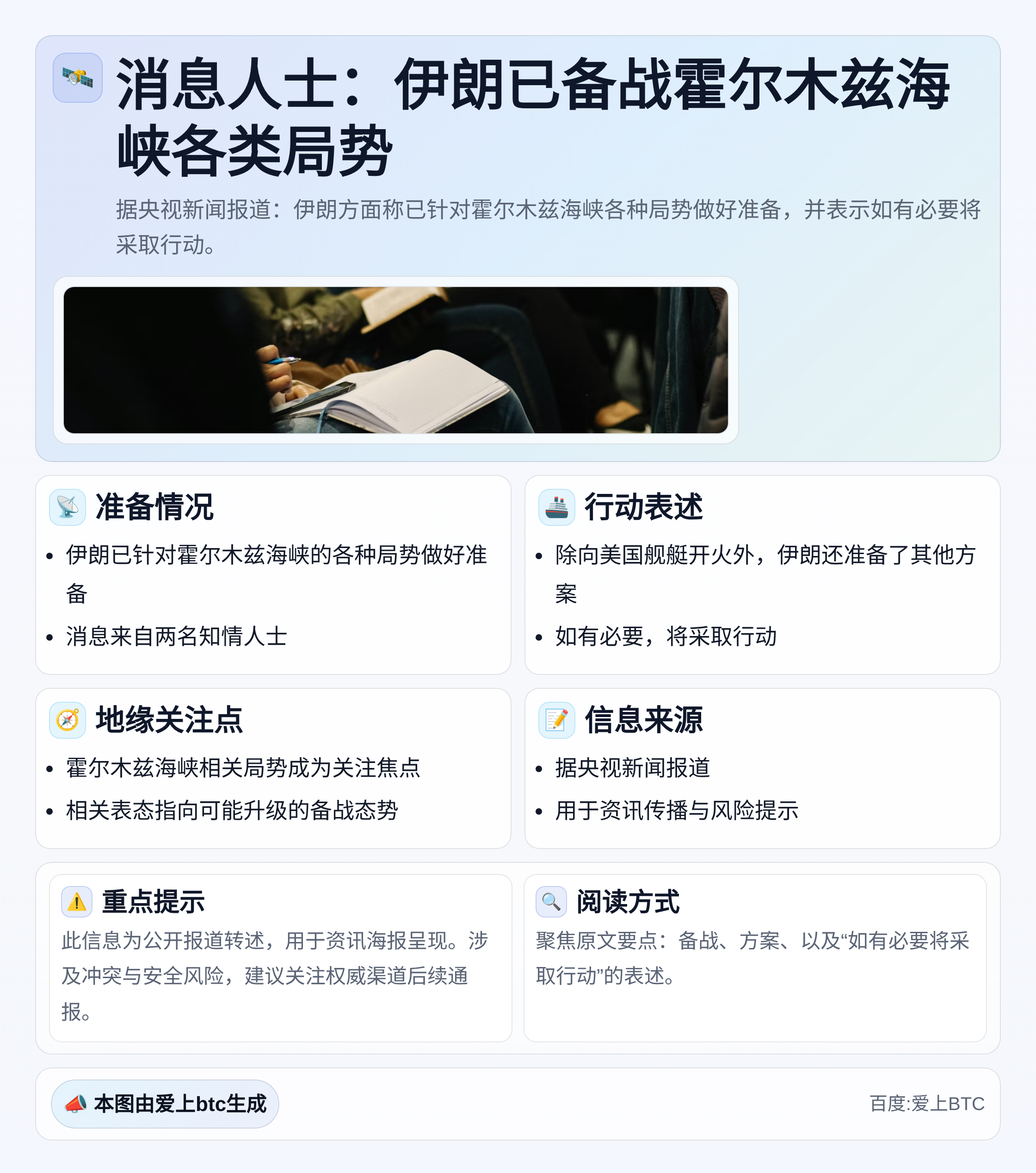 消息人士：伊朗已备战霍尔木兹海峡各类局势