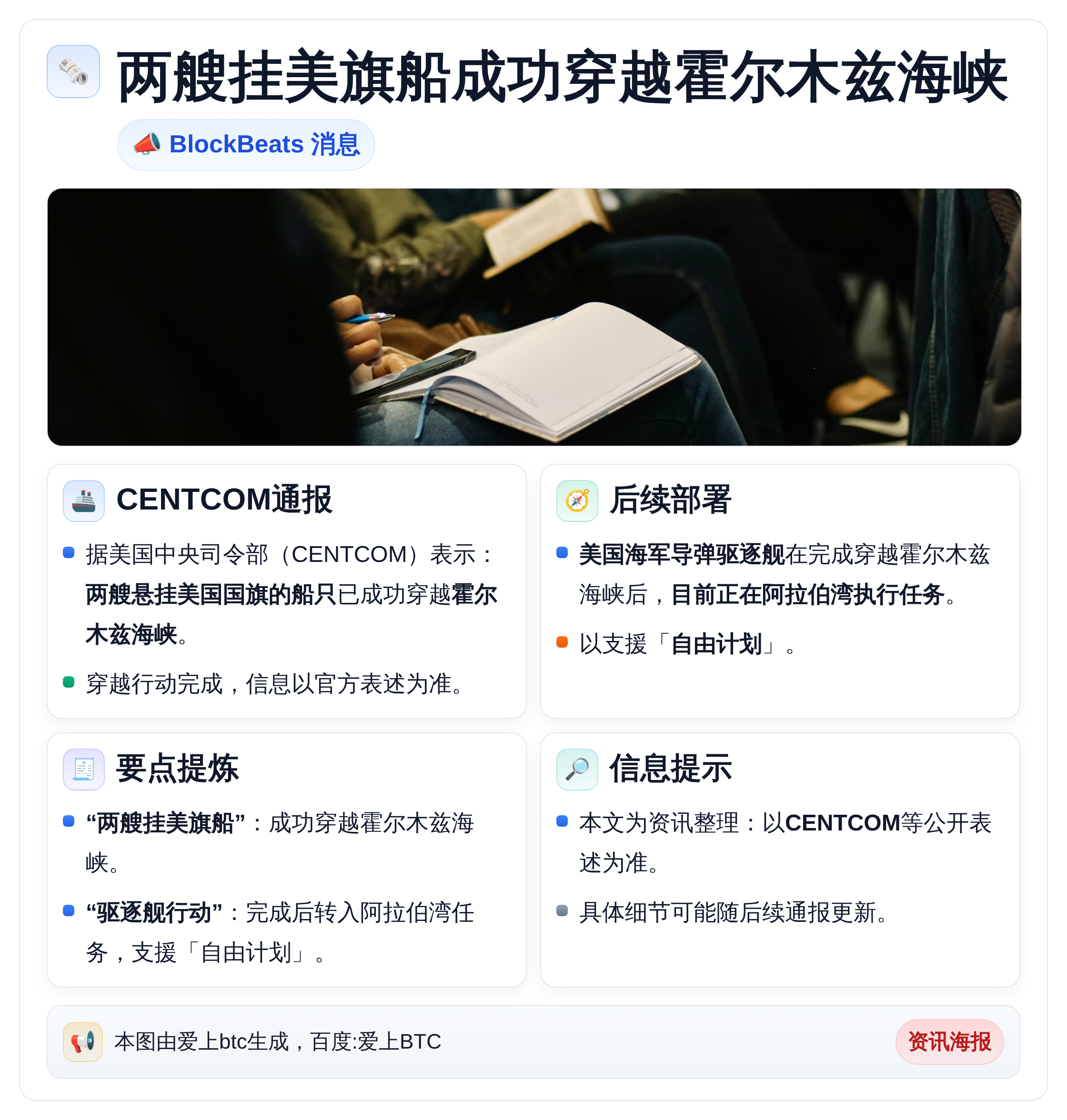 两艘挂美旗船成功穿越霍尔木兹海峡