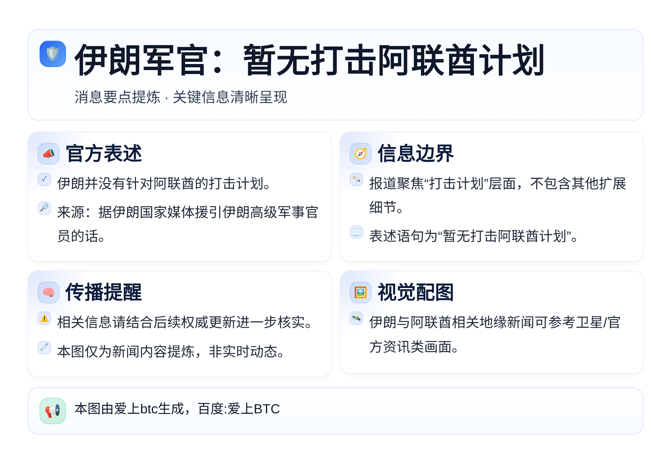 伊朗军官：暂无打击阿联酋计划