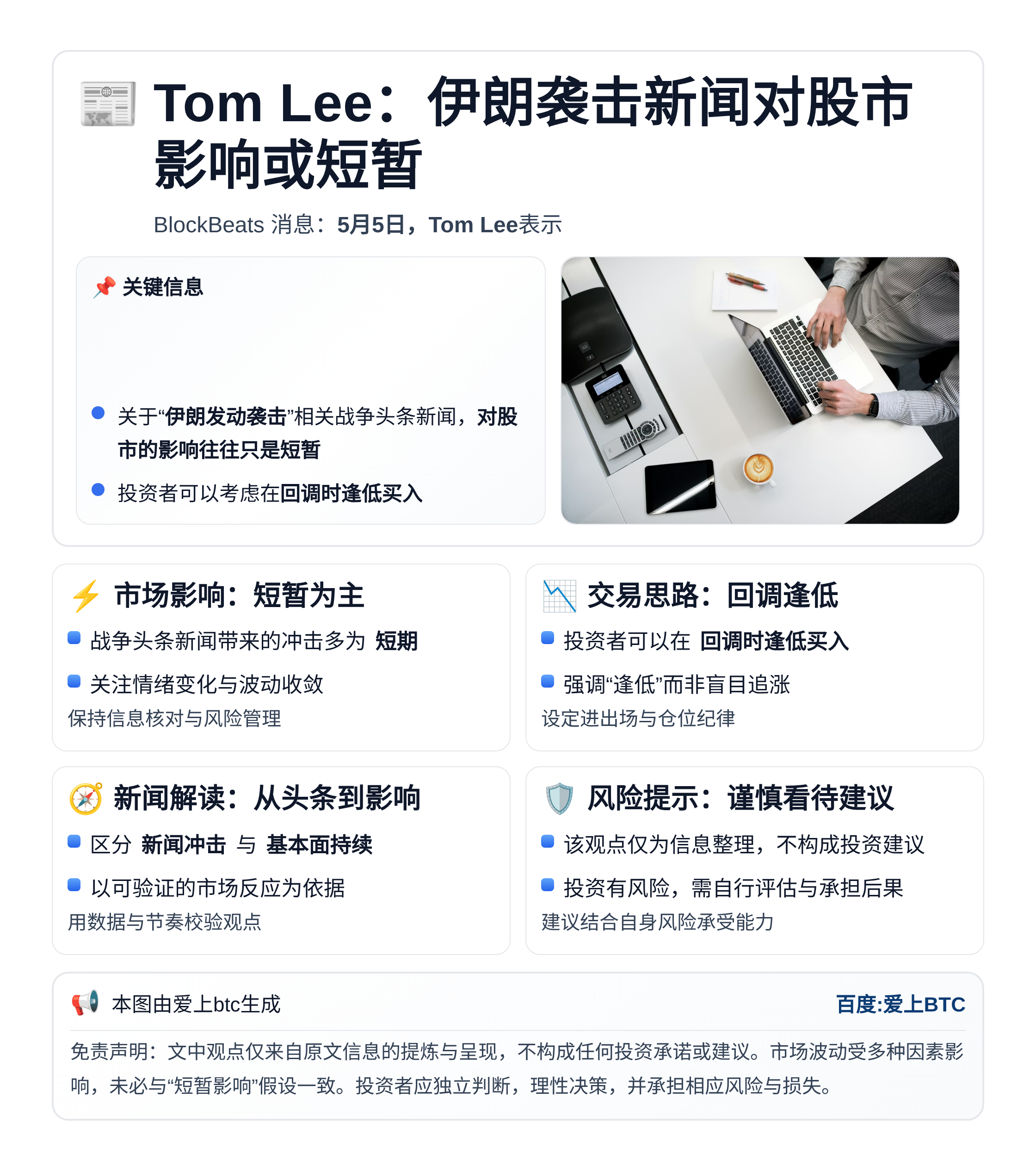 Tom Lee：伊朗袭击新闻对股市影响或短暂