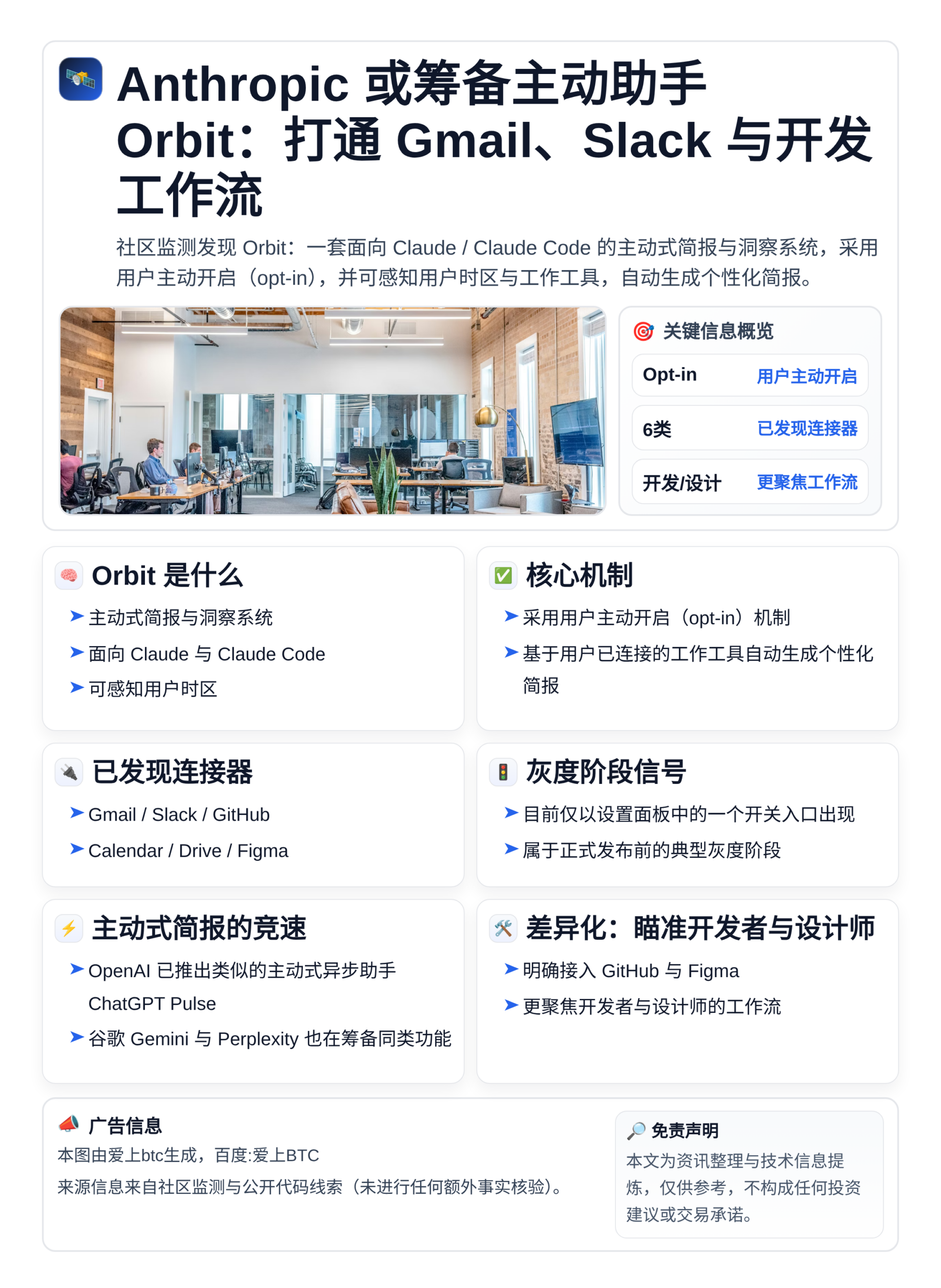 Anthropic或筹备主动助手Orbit：打通Gmail、