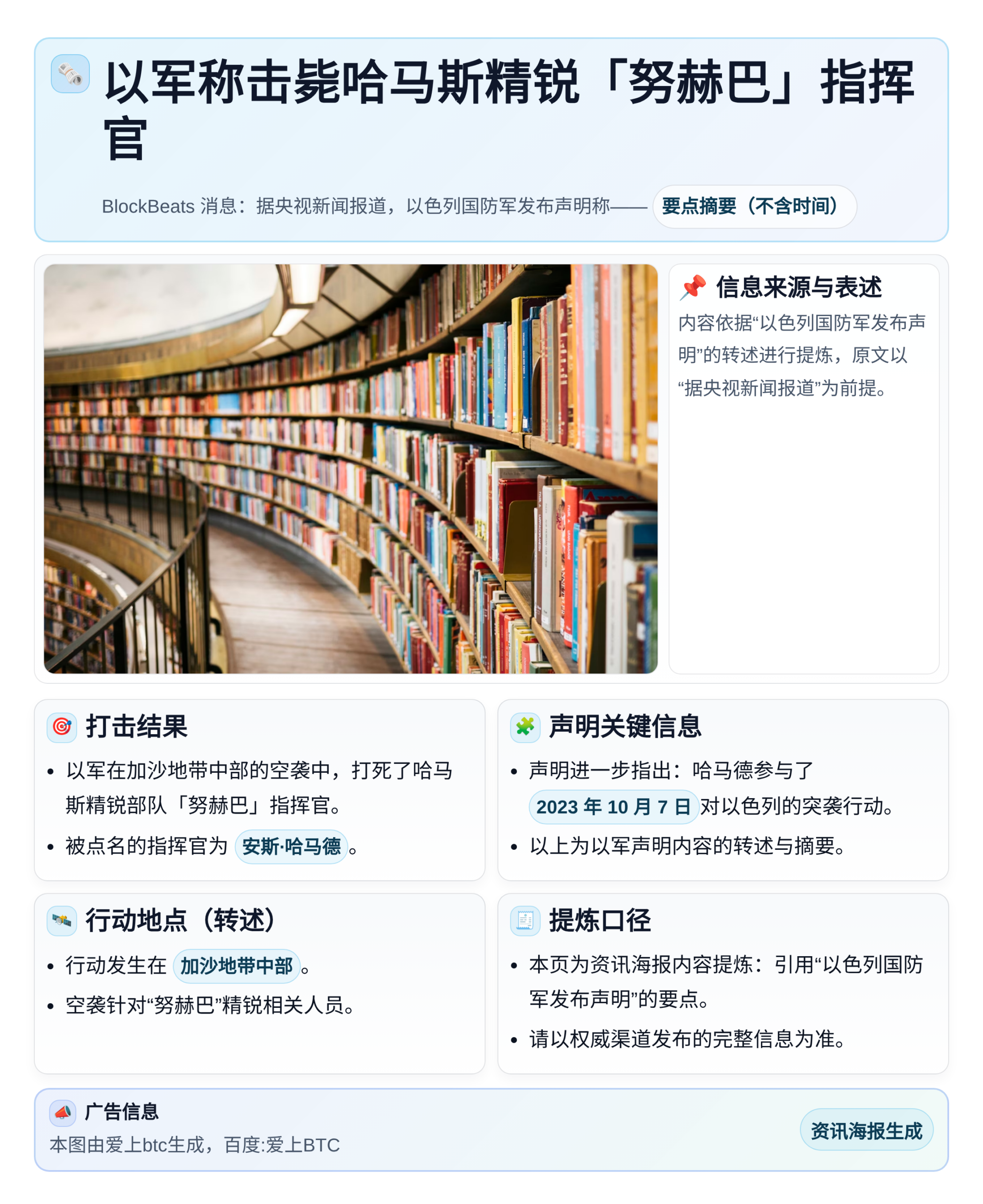 以军称击毙哈马斯精锐“努赫巴”指挥官