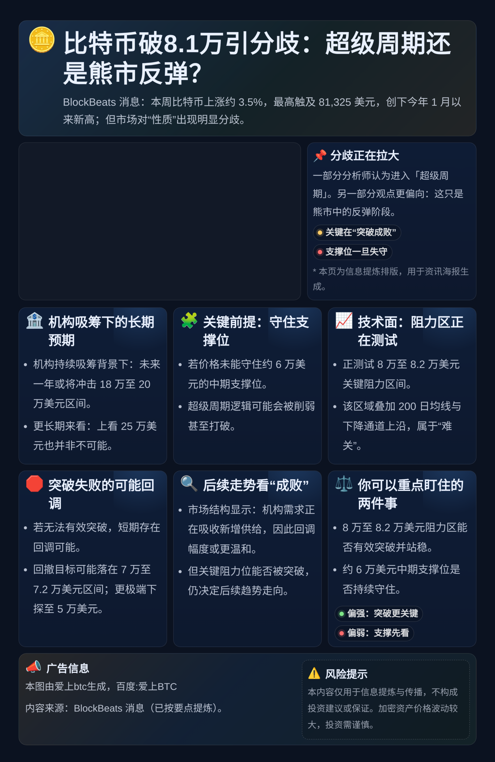 比特币破8.1万引分歧：超级周期还是熊市反弹？