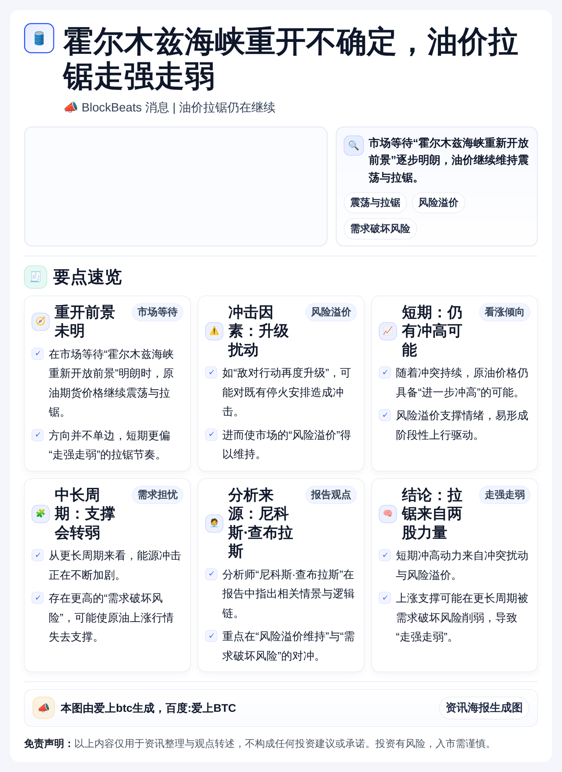 霍尔木兹海峡重开不确定，油价拉锯走强走弱