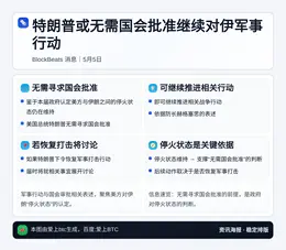 特朗普或无需国会批准继续对伊军事行动