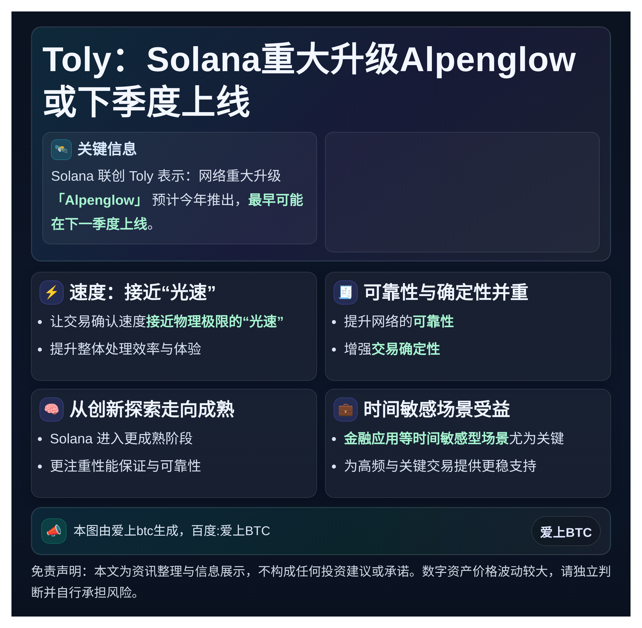 Toly：Solana重大升级Alpenglow或下季度上线