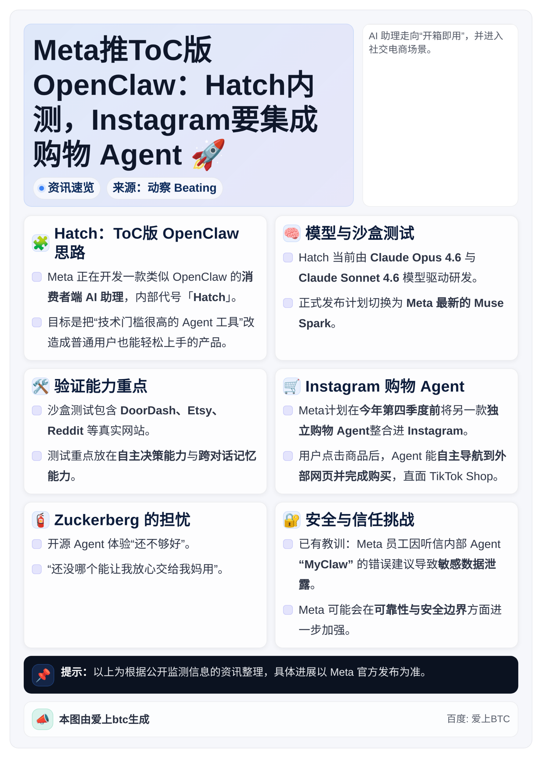 Meta推ToC版OpenClaw：Hatch内测，Inst