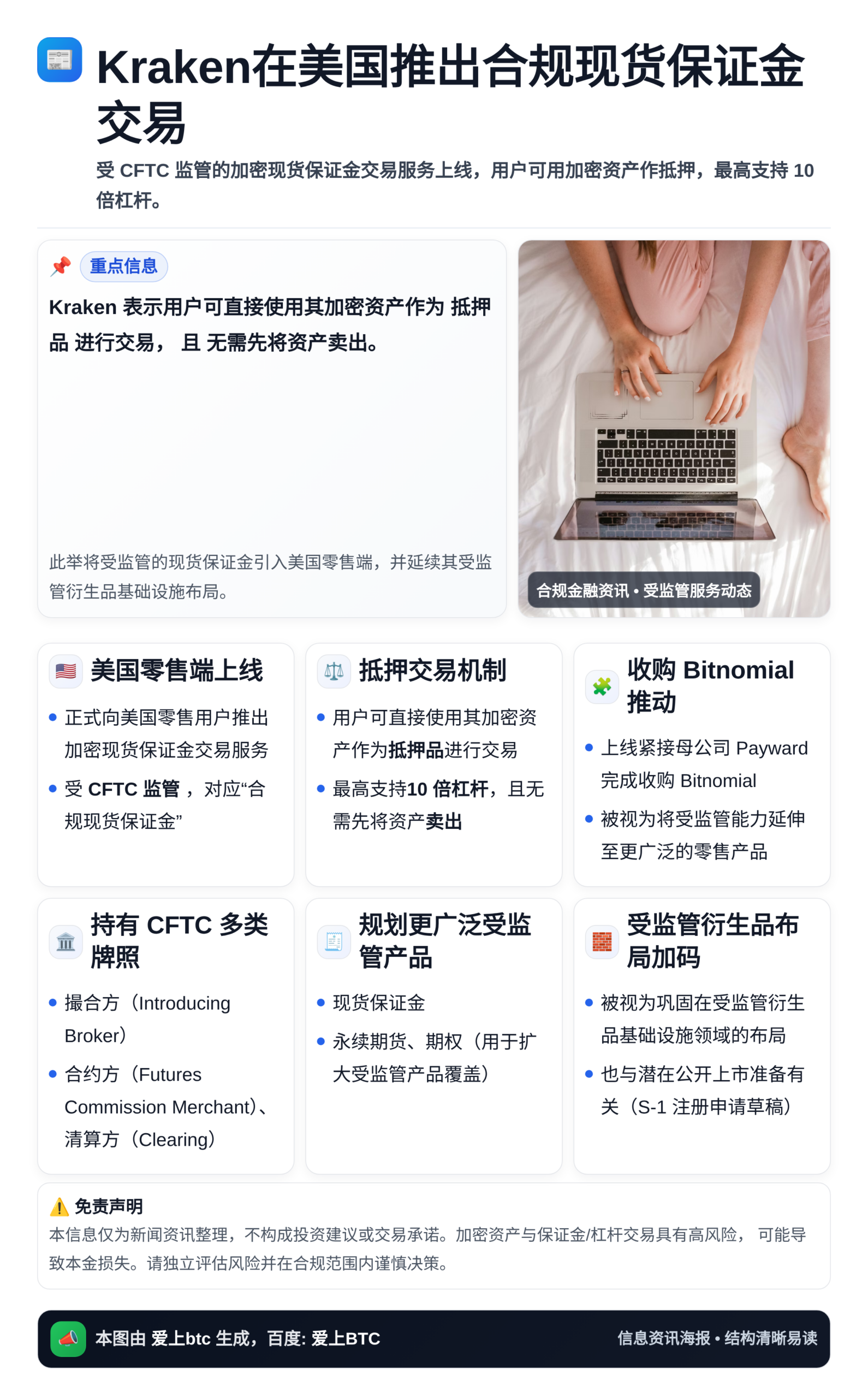 Kraken在美国推出合规现货保证金交易