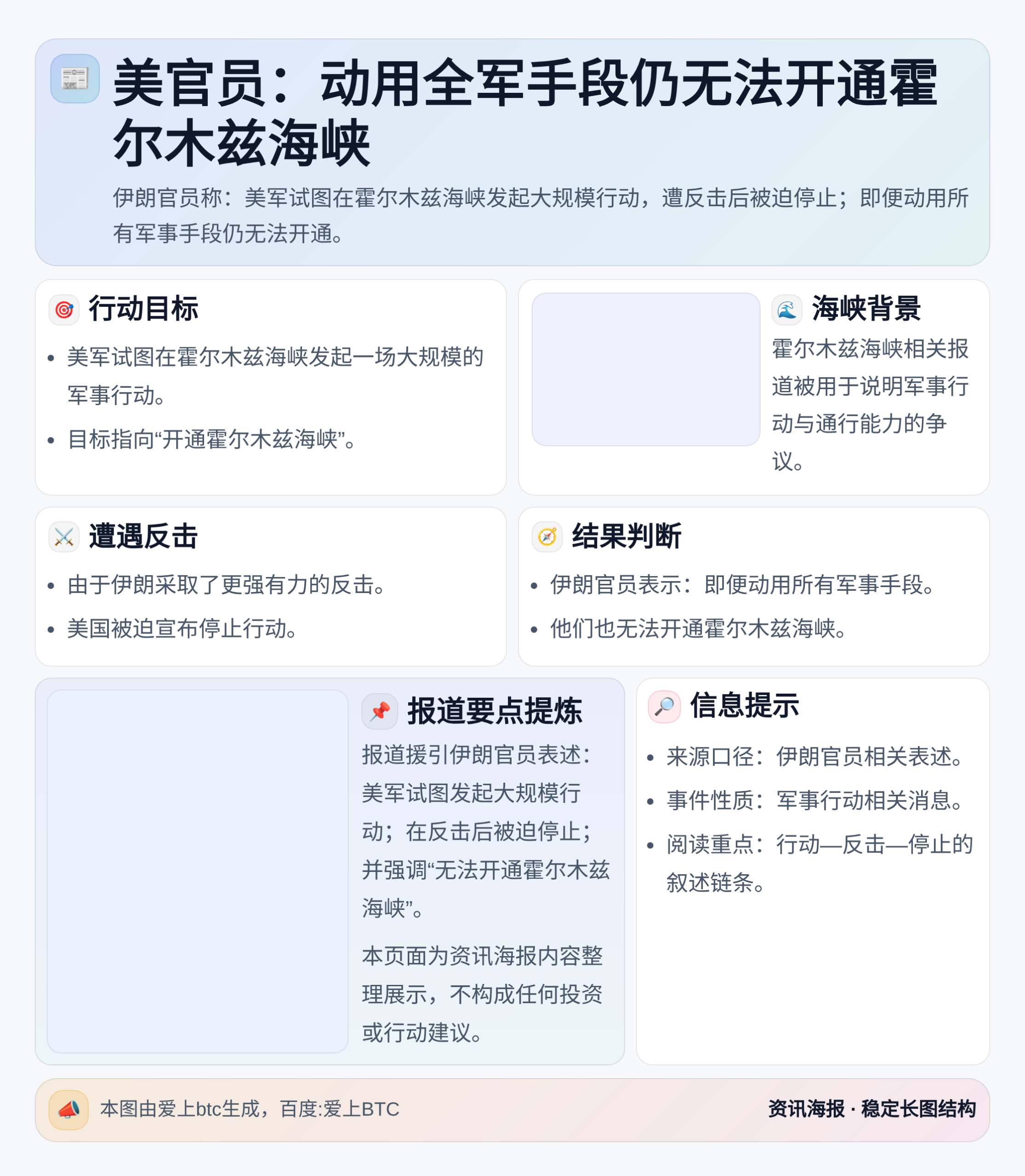 美官员：动用全军手段仍无法开通霍尔木兹海峡