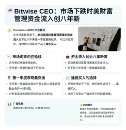 Bitwise CEO：市场下跌时美财富管理资金流入创八年新