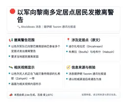 以军向黎南多定居点居民发撤离警告