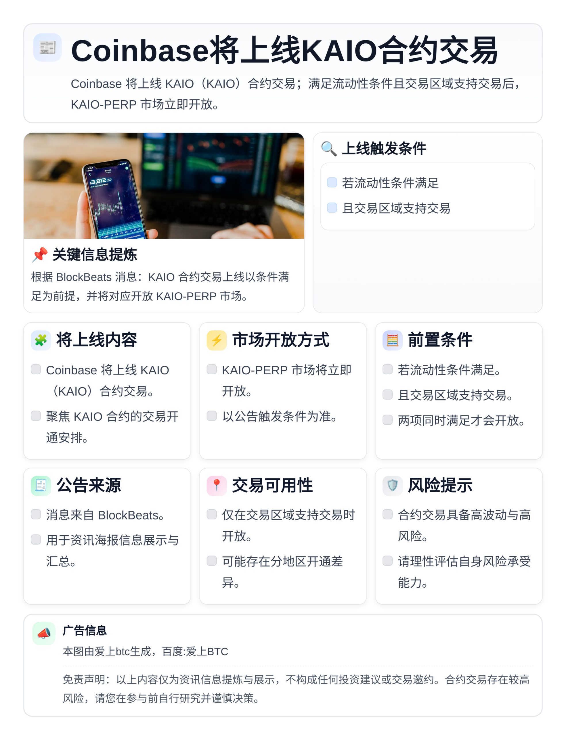 Coinbase将上线KAIO合约交易
