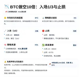 2026-05-07 13:50:16 BTC做空10倍：入场1/3与止损