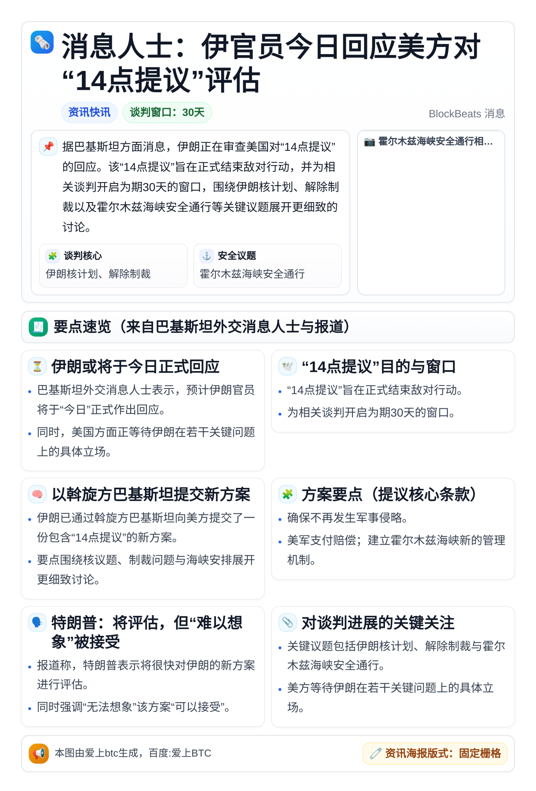 消息人士：伊官员今日回应美方对14点提议评估