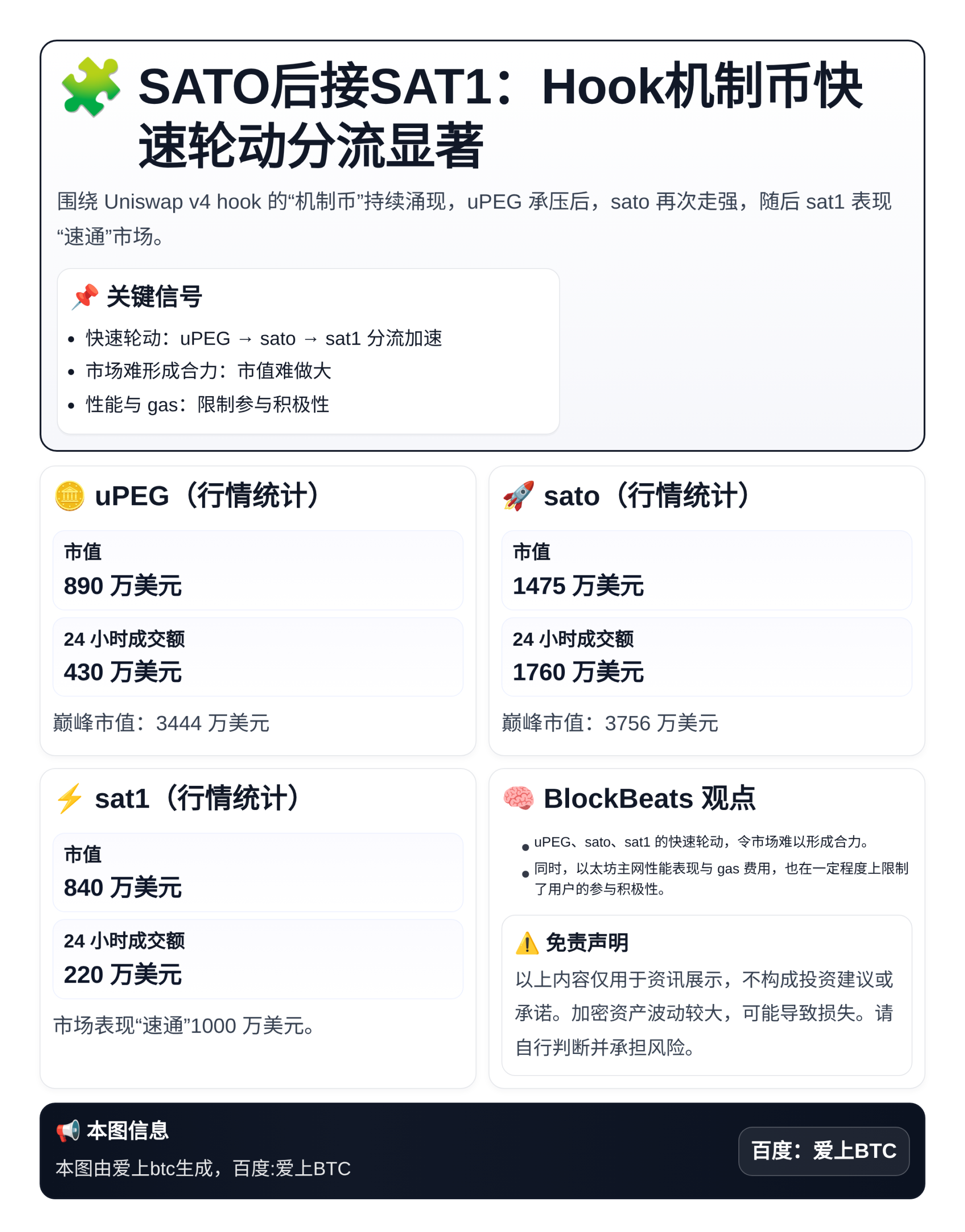 SATO后接SAT1：Hook机制币快速轮动分流显著