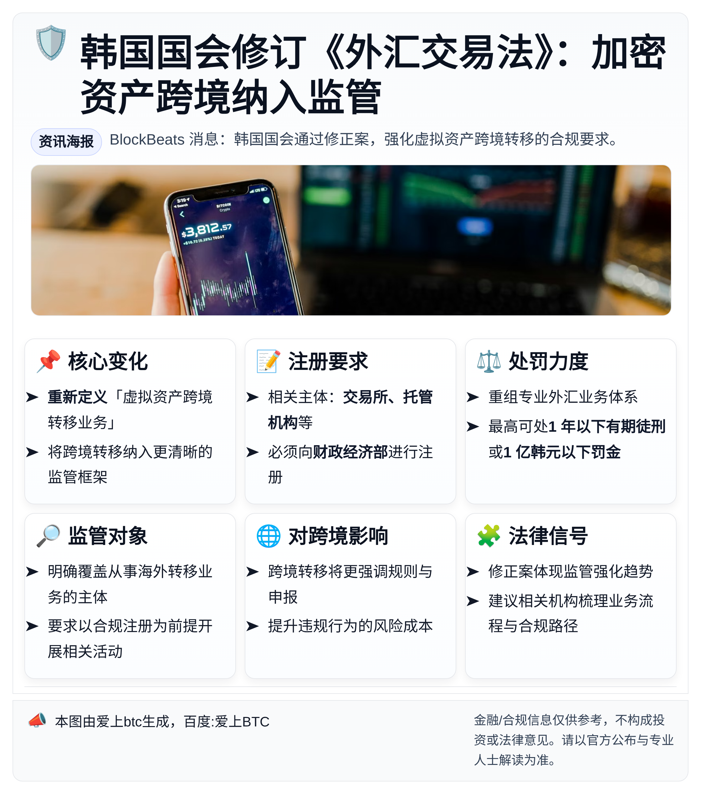 韩国国会修订《外汇交易法》：加密资产跨境纳入监管
