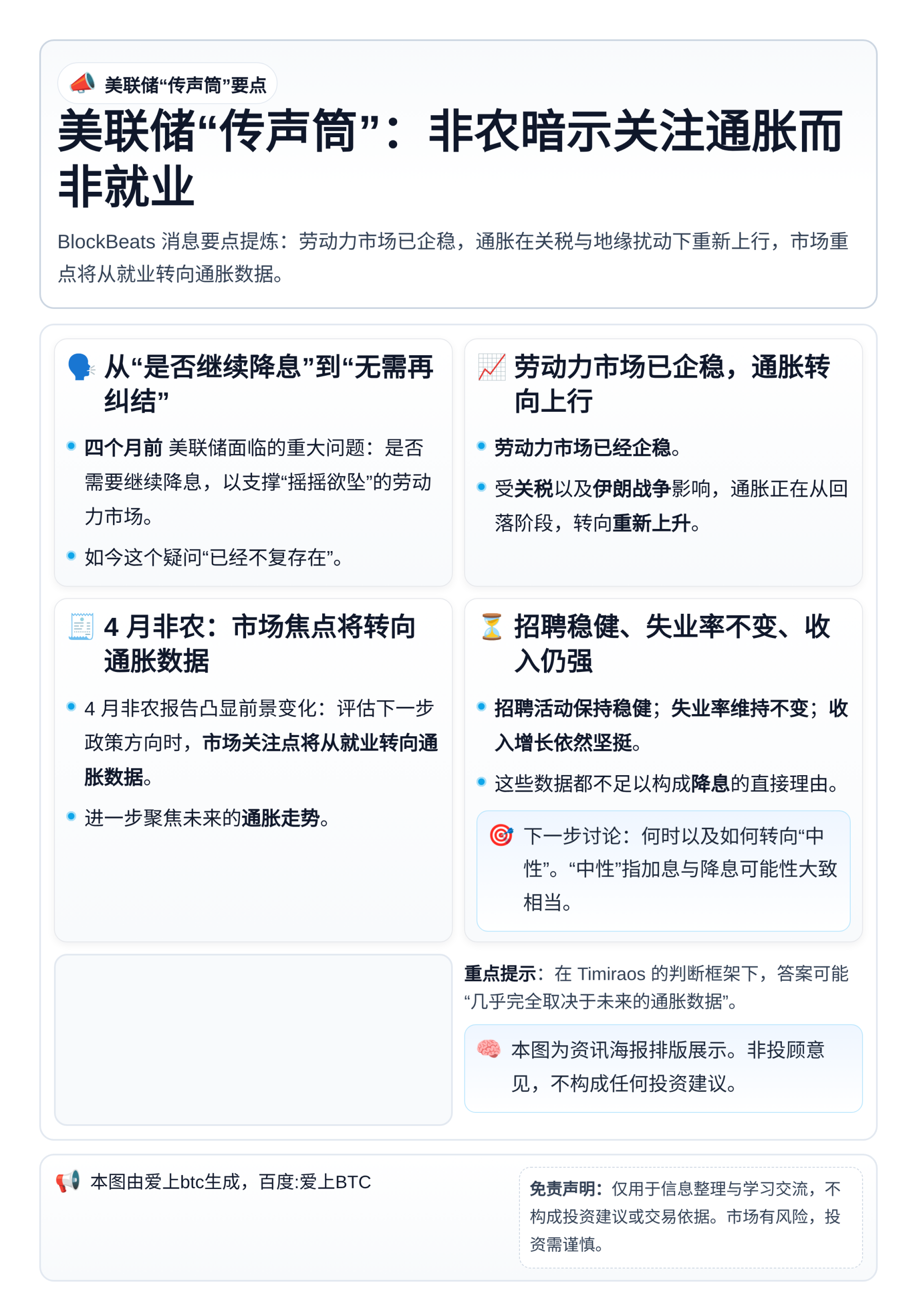 美联储“传声筒”：非农暗示关注通胀而非就业