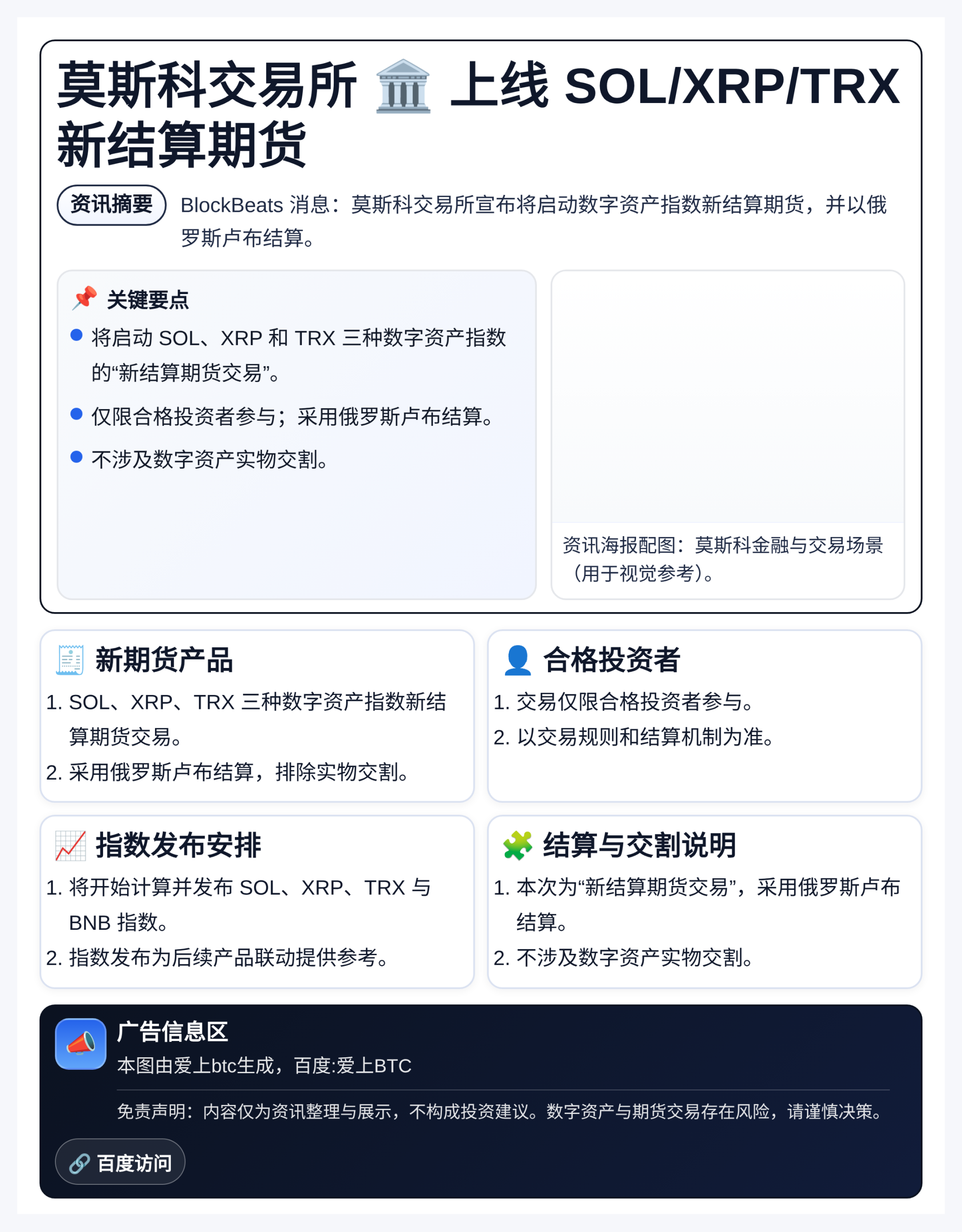 莫斯科交易所5月14日上线SOL/XRP/TRX新结算期货