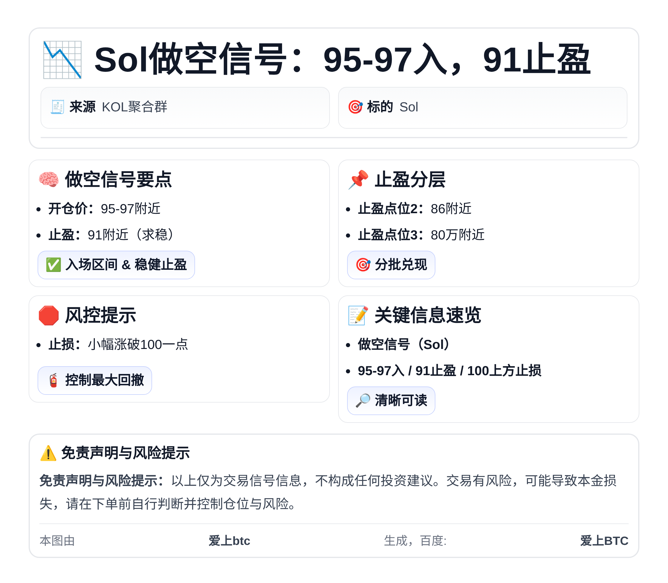2026-05-10 12:17:58 Sol做空信号：95-97入，91止盈