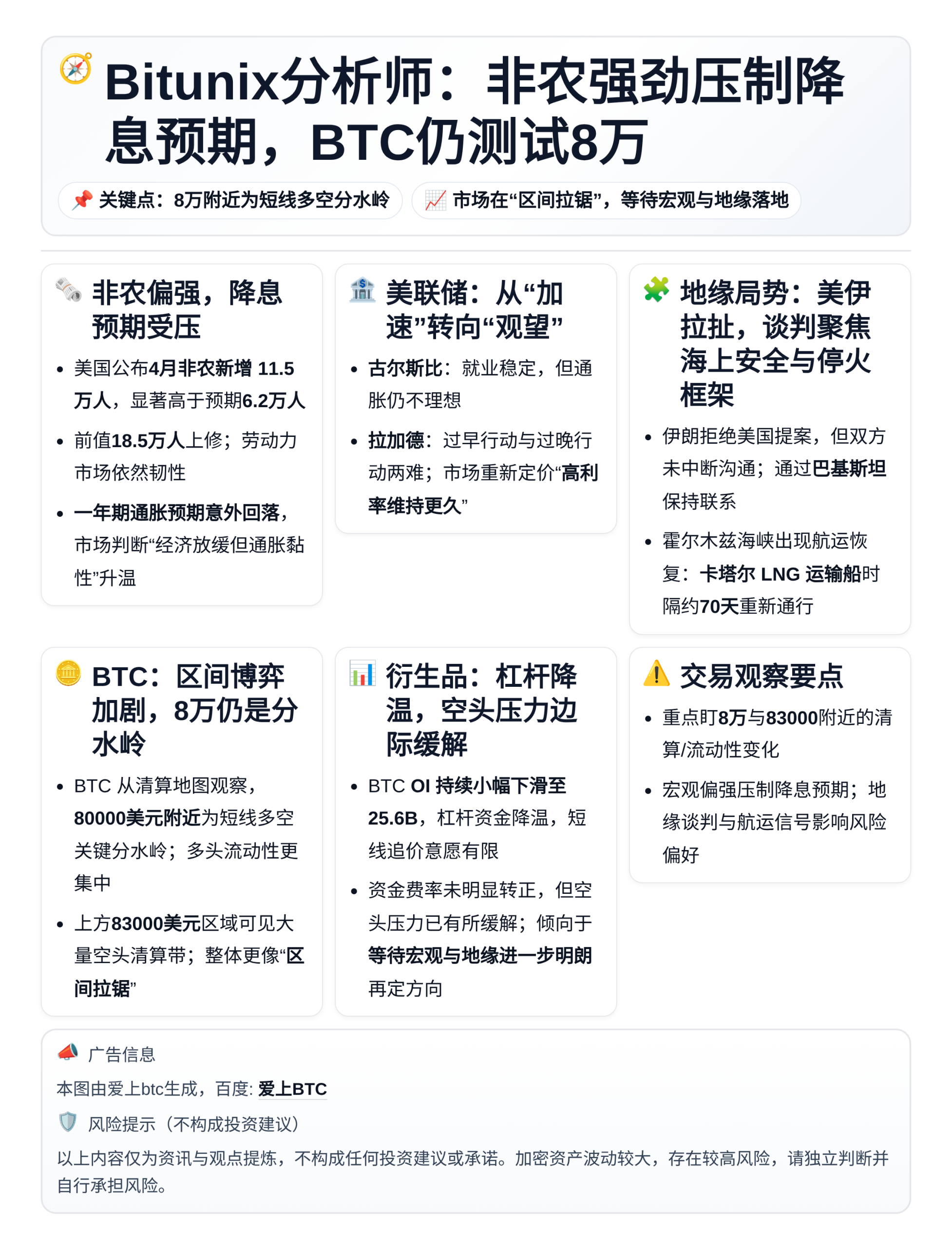 Bitunix分析师：非农强劲压制降息预期，BTC仍测试8万