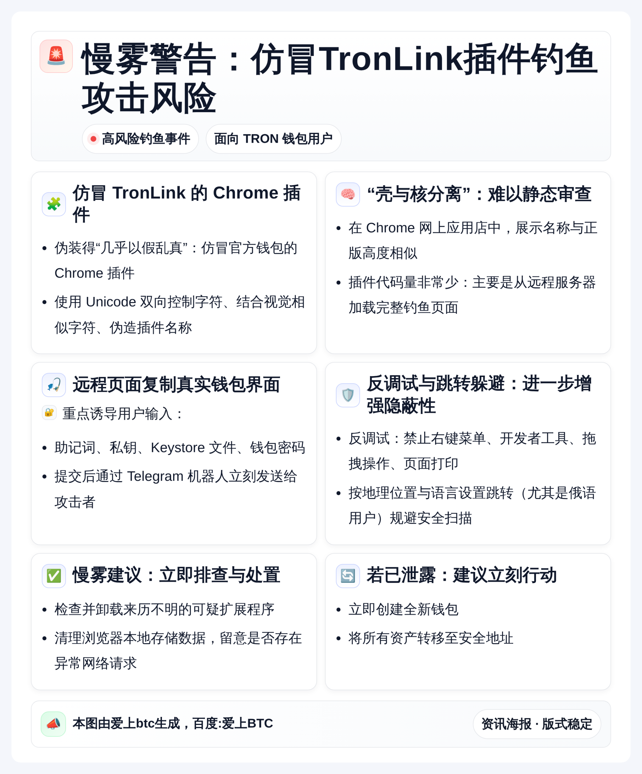 慢雾警告：仿冒TronLink插件钓鱼攻击风险