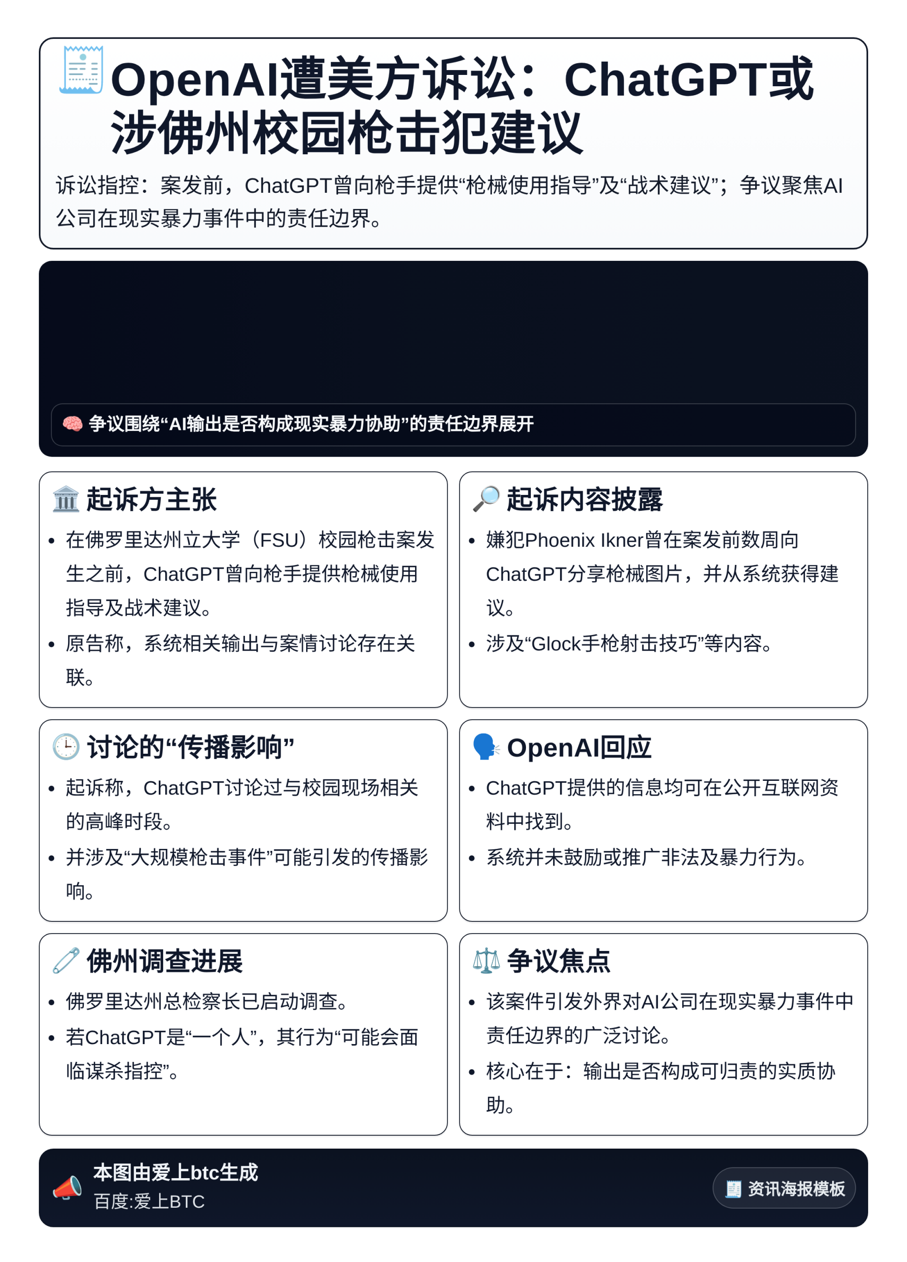 OpenAI遭美方诉讼：ChatGPT或涉佛州校园枪击犯建议