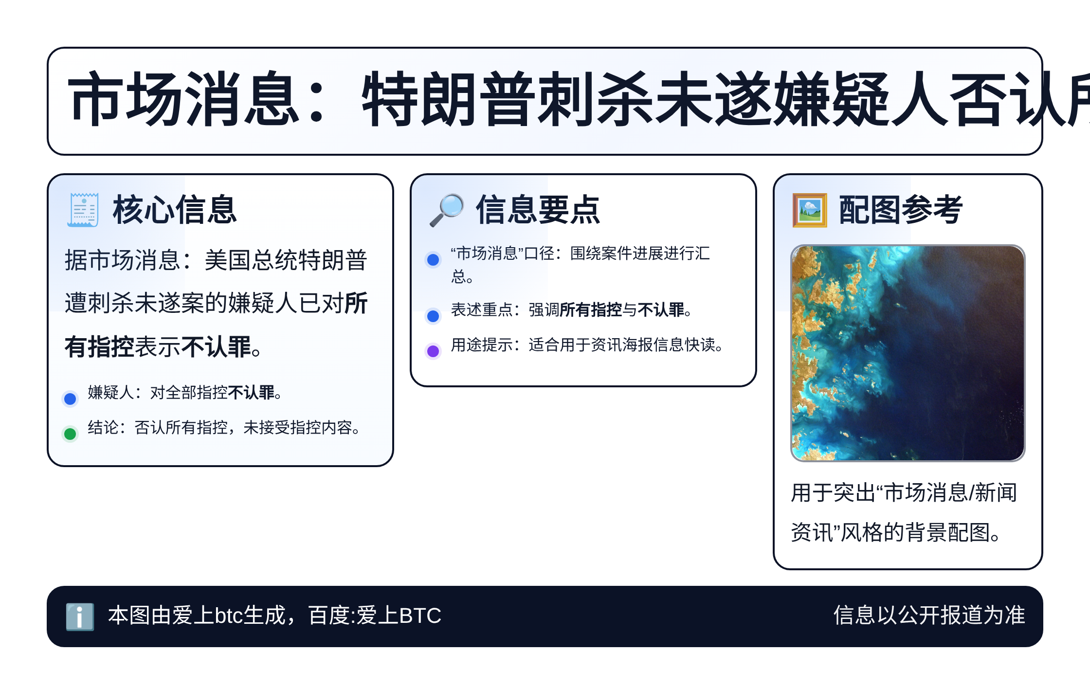 市场消息：特朗普刺杀未遂嫌疑人否认所有指控