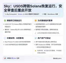 Sky：USDS跨链Solana恢复运行，安全审查后重启开放
