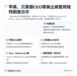苹果、贝莱德CEO等美企高管将随特朗普访华