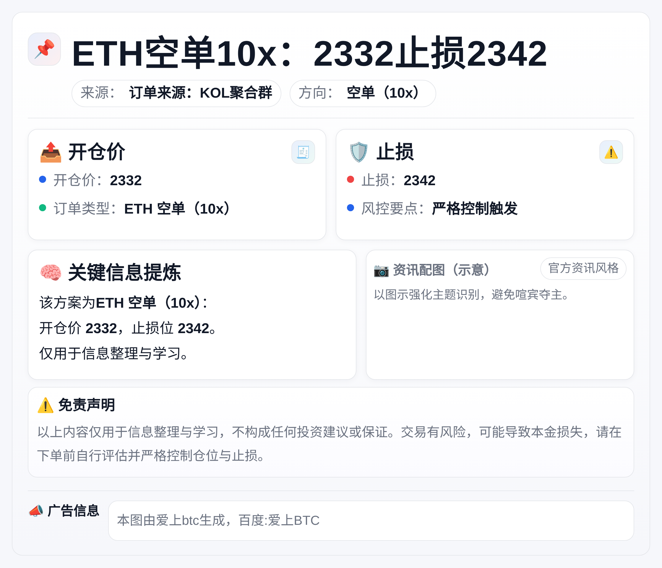 ETH空单10x：2332止损2342