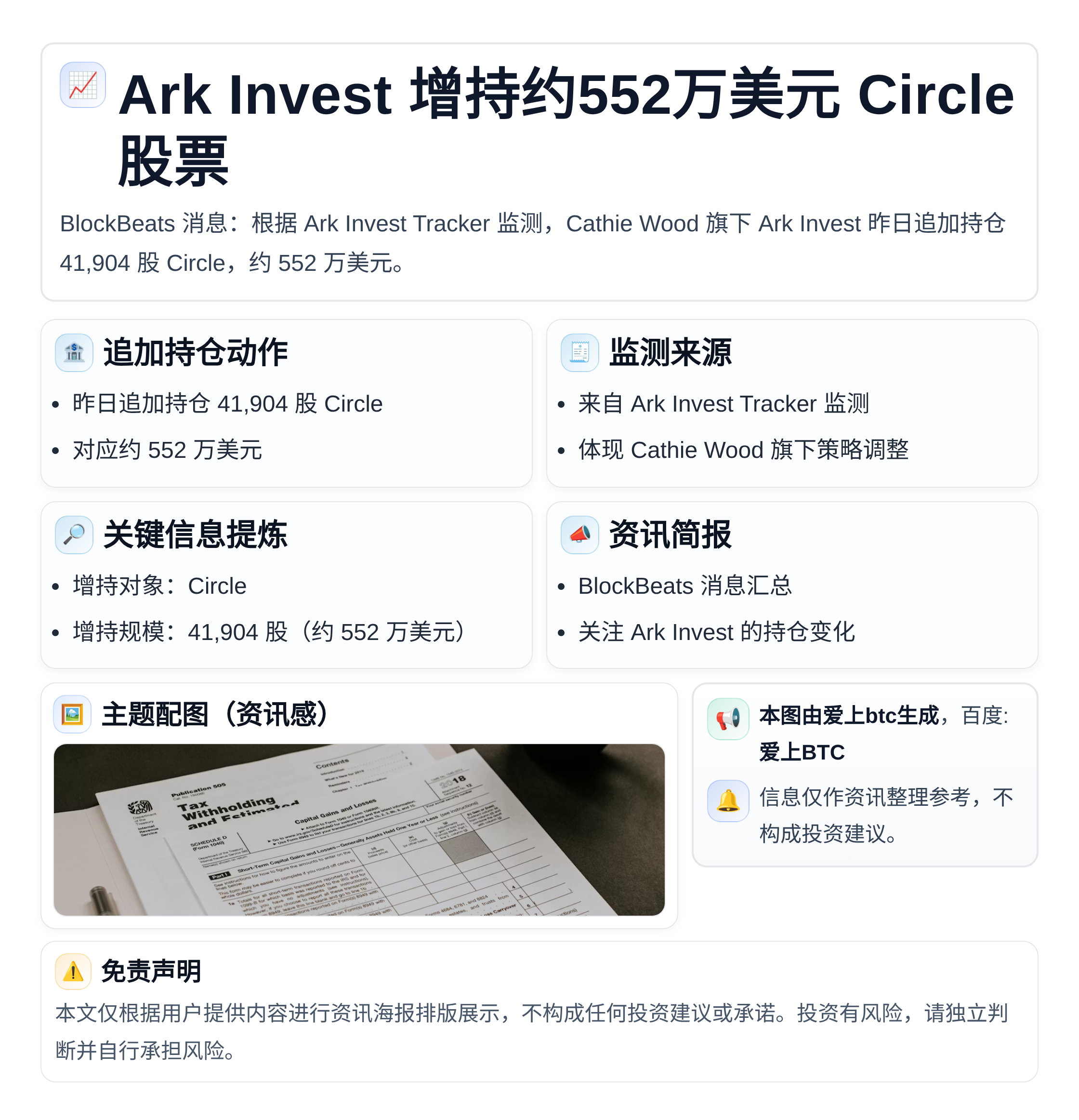 Ark Invest增持约552万美元Circle股票