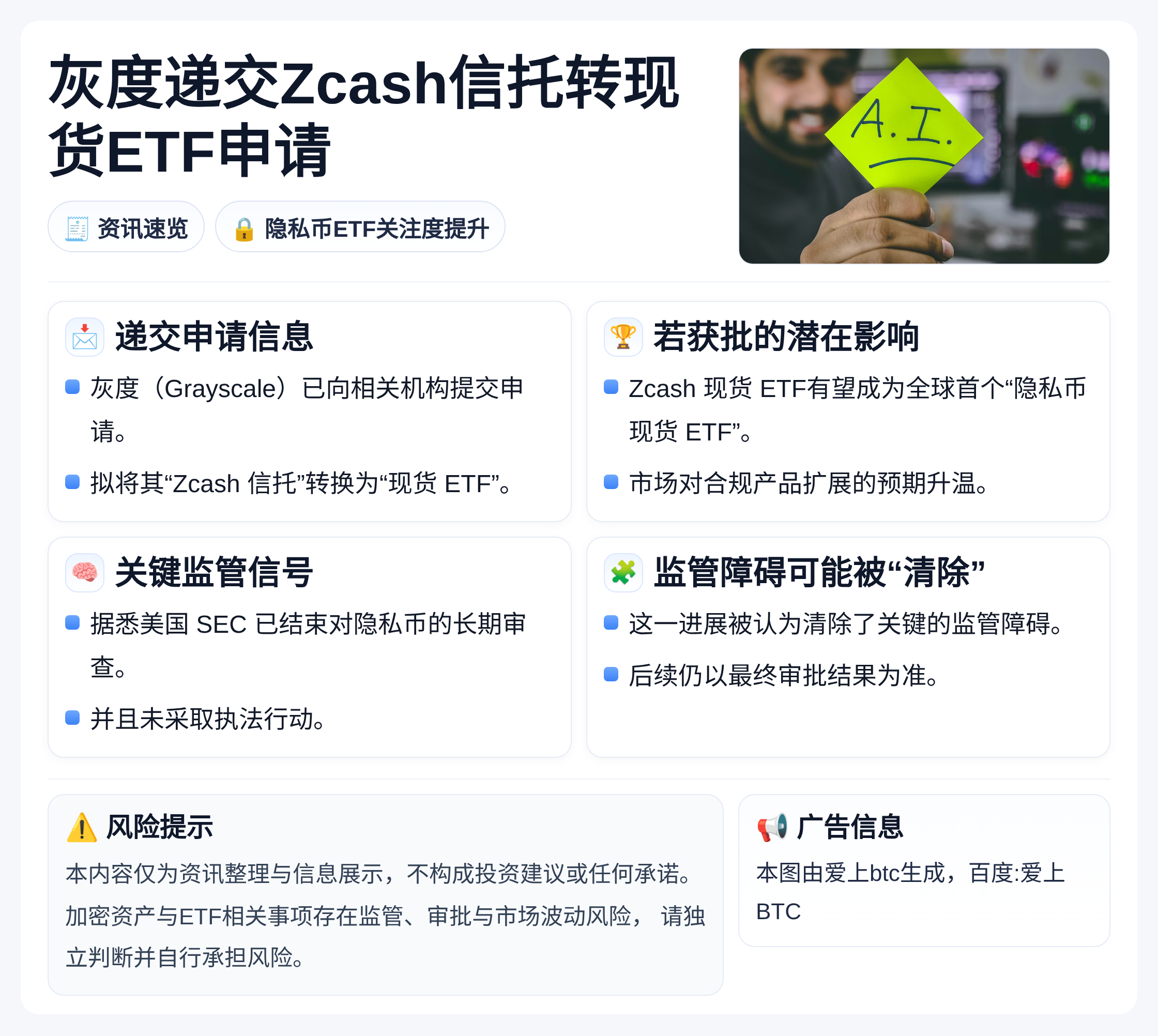 灰度递交Zcash信托转现货ETF申请
