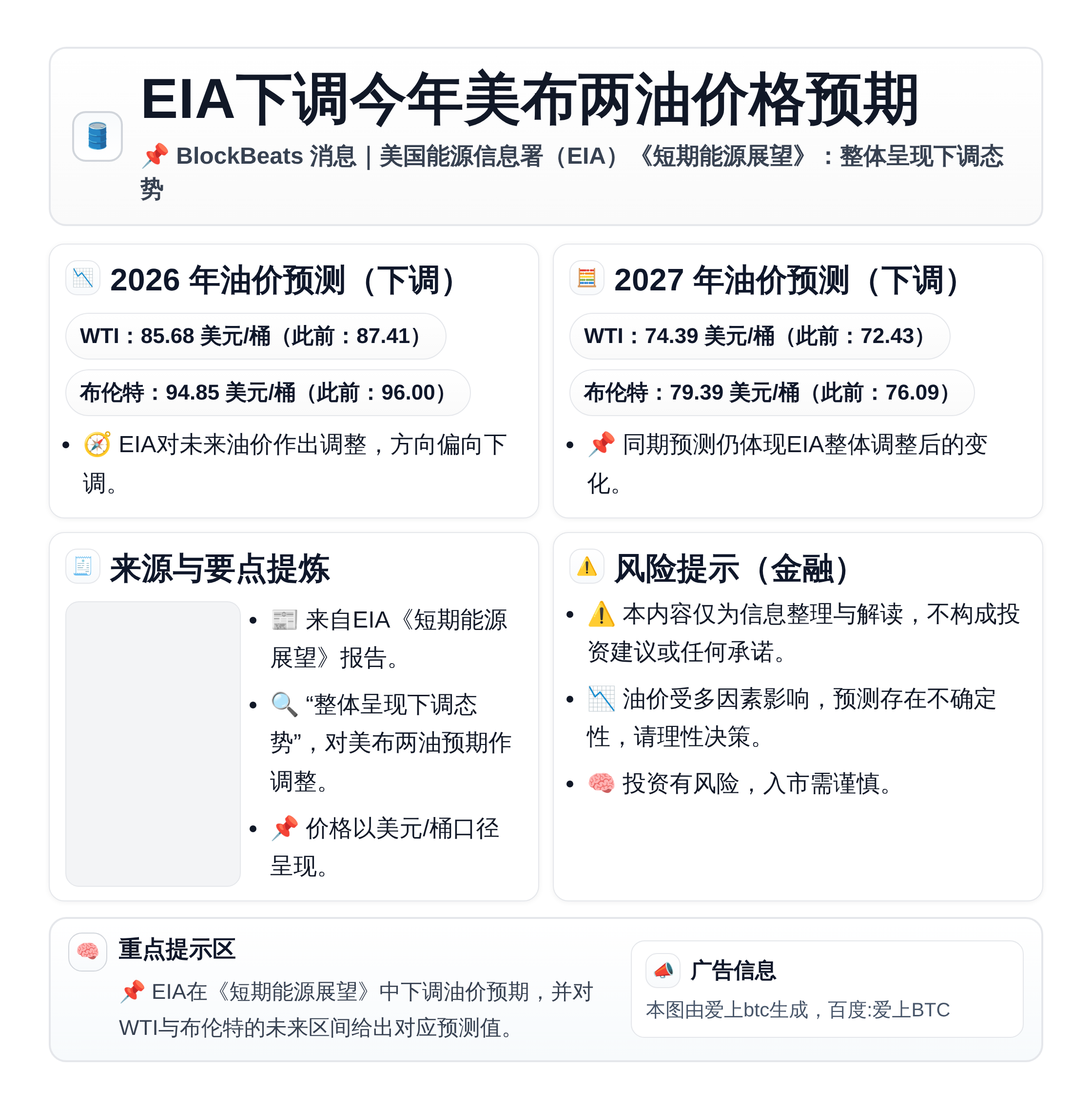 EIA下调今年美布两油价格预期