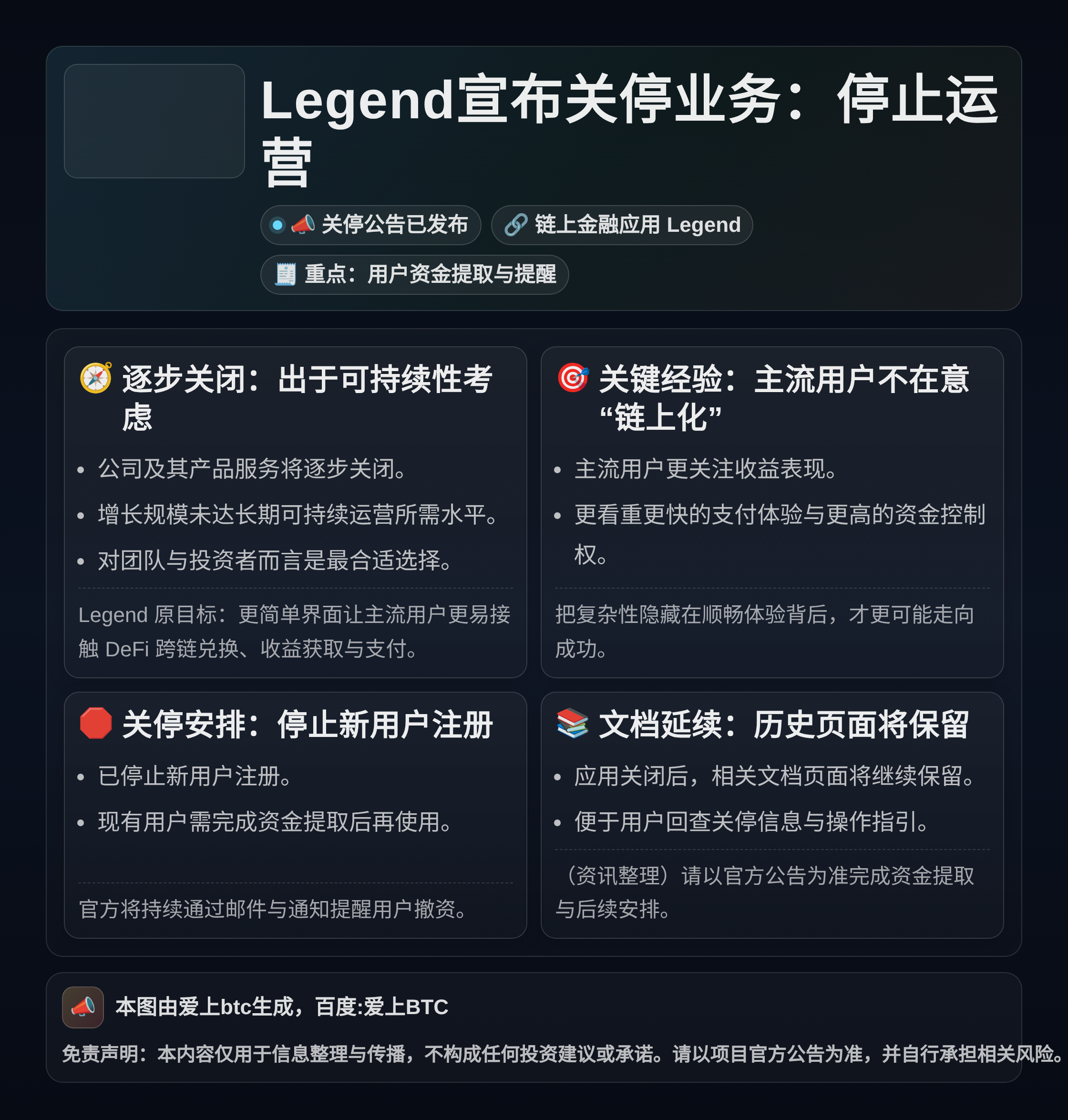 Legend宣布关停业务：7月12日停止运营