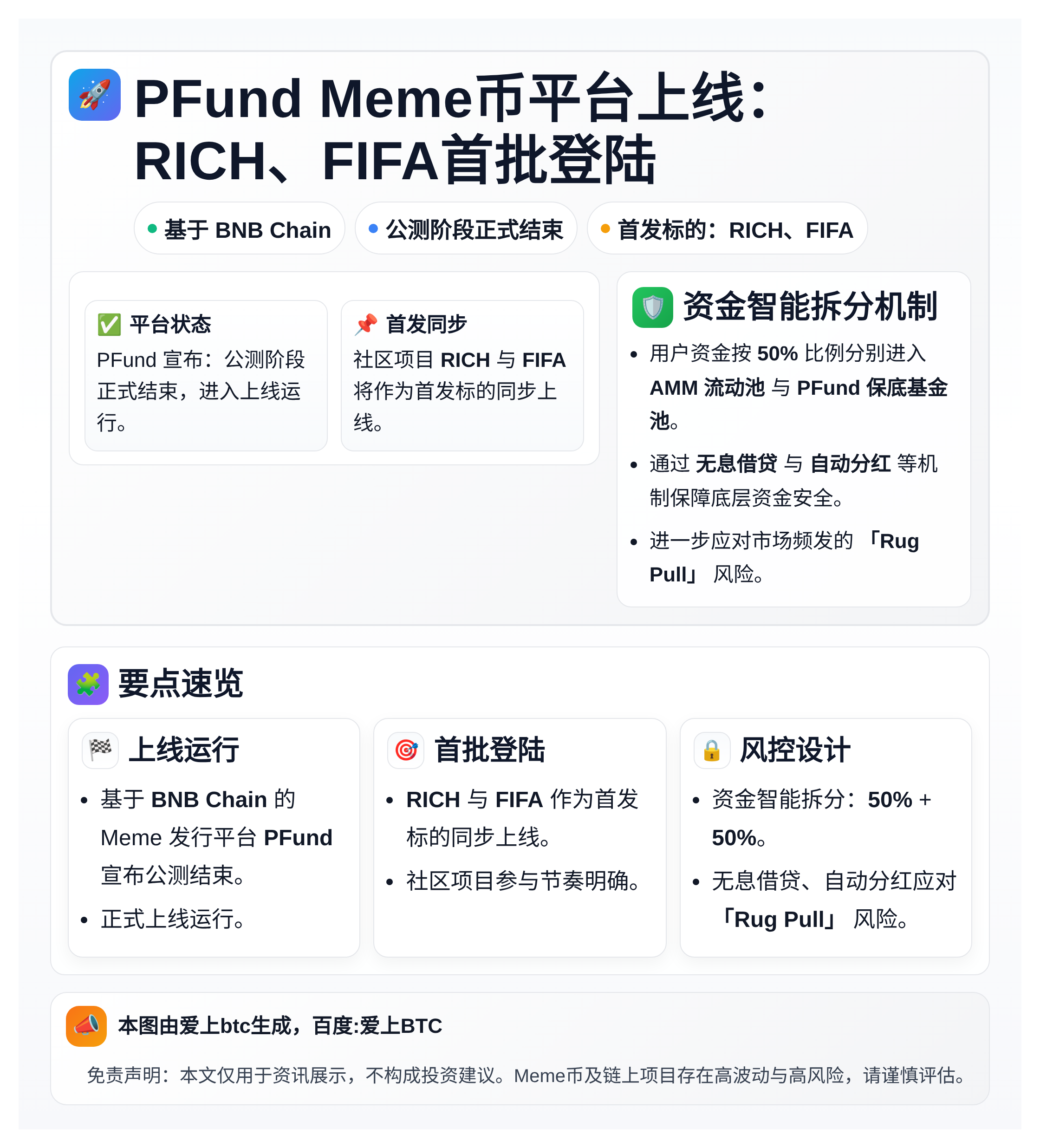 PFund Meme币平台上线：RICH、FIFA首批登陆