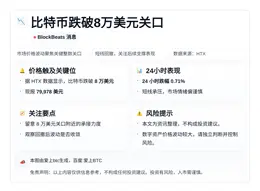 比特币跌破8万美元关口